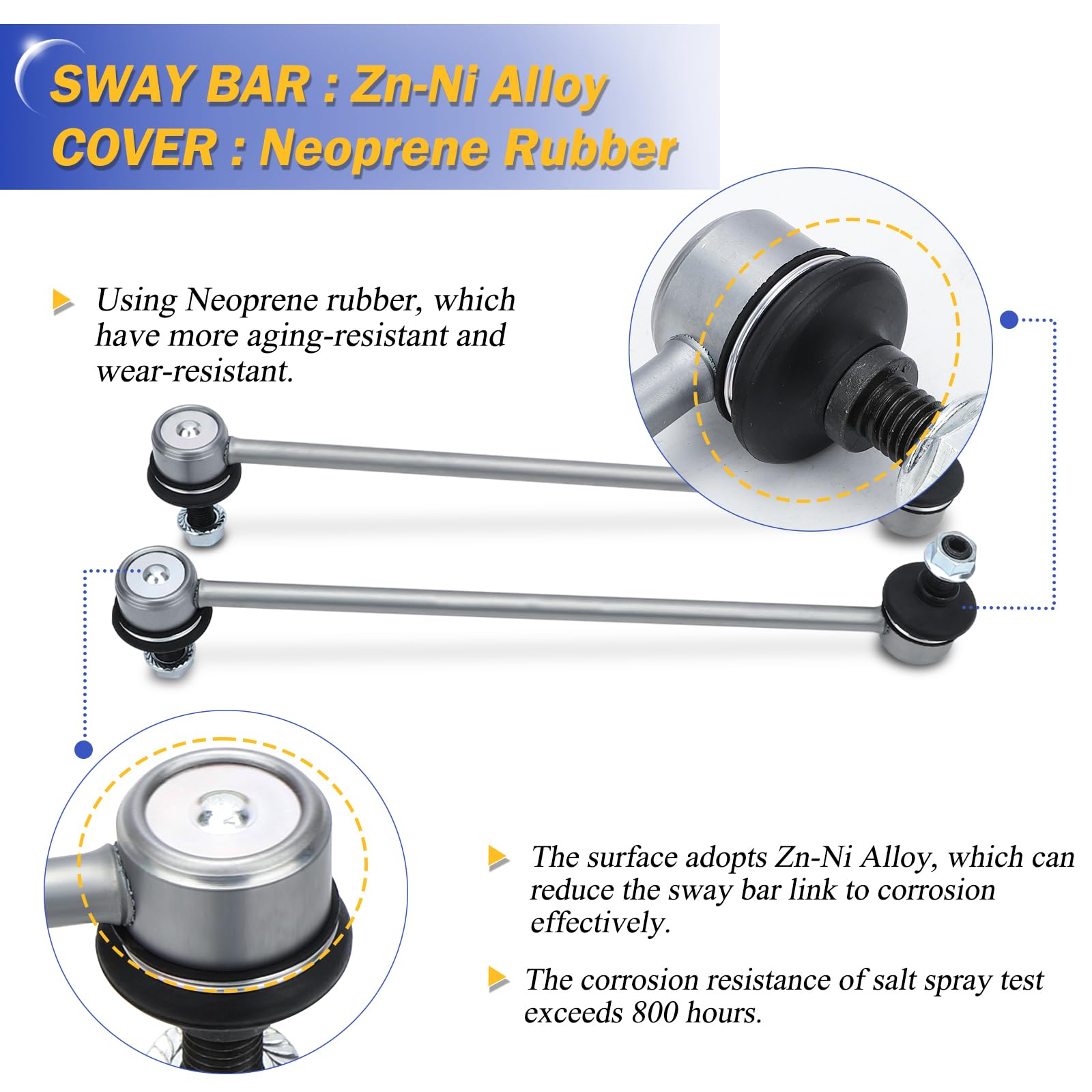 K80258 Zinc-Nickel Alloy Front Stabilizer Sway Bar End Link For Jeep Compass Patriot/Mazda Mpv Protege/Dodge Caliber Avenger/Chr