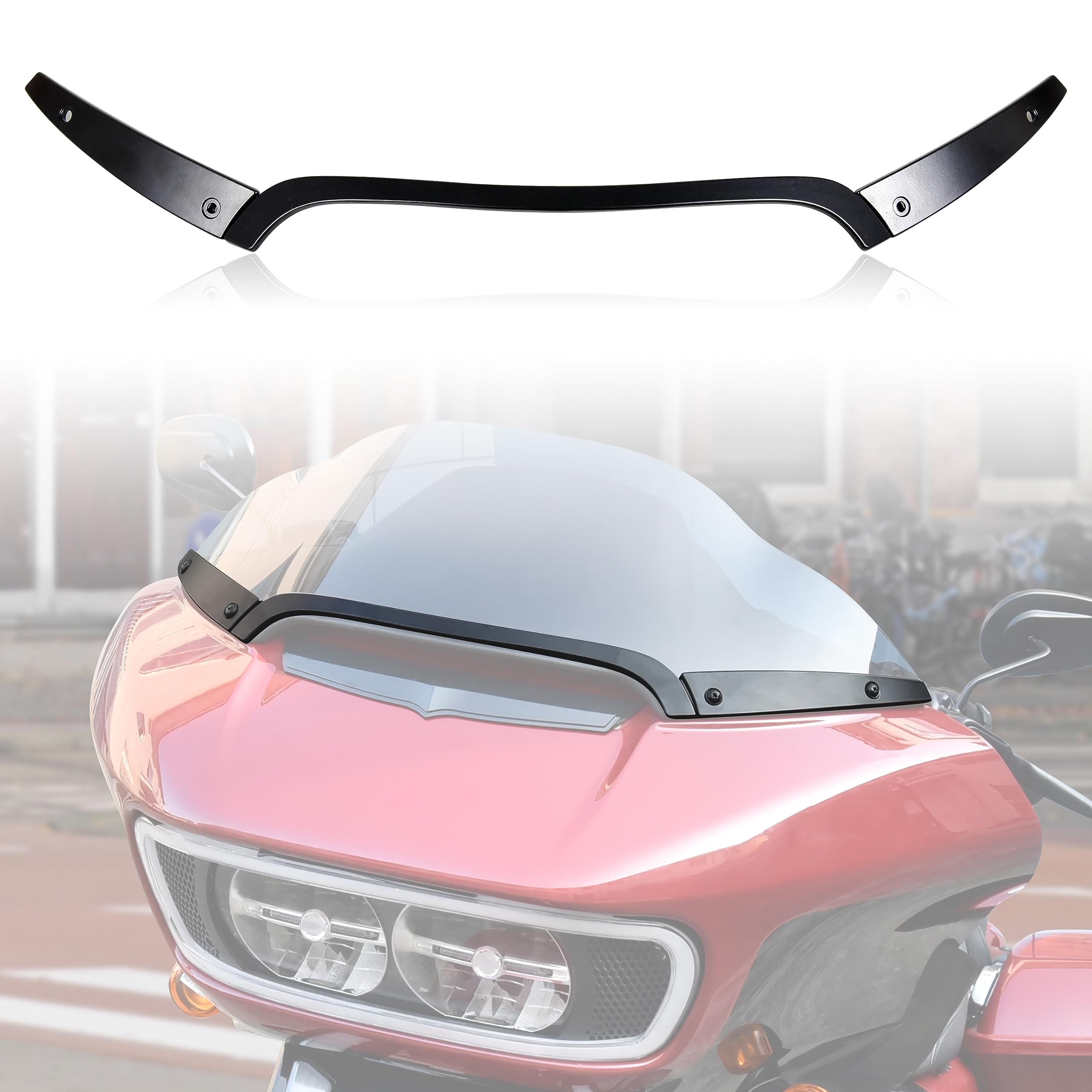 VEISUTOR Split Windscreen Trim Kit for Harley Road Glide 15-23, Black Split Windshield Side Trim Center Trim for Harley Touring 