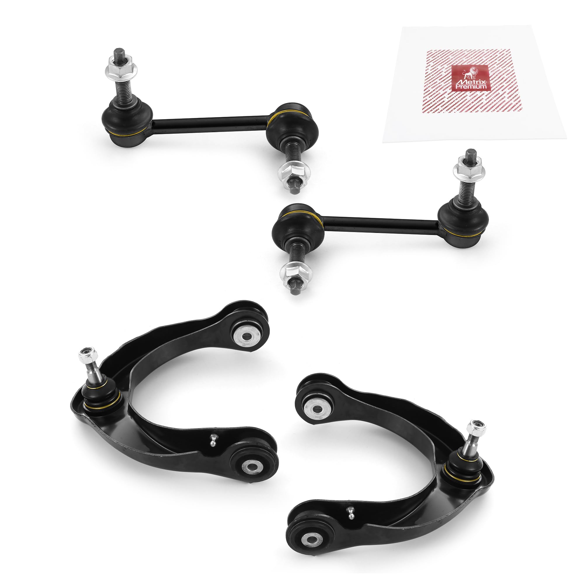 Metrix Premium Chassis Parts - 4 Pc Front Upper Control Arm & Front Sway Bar Stabilizer End Link Kit Fits 11-15 Dodge Durango, J