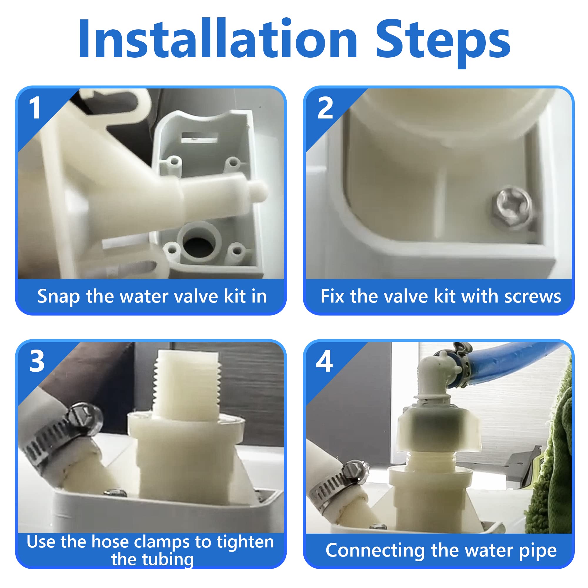 385311641 Water Valve Kit, Plastic Rv Camper Toilet Valve Parts For Pedal Flush Valve Toilets Compatible With Sealand 300 310 311 320 And 321 Series Rv Marine Toilet Flush Valve Replacement (2 Pieces)