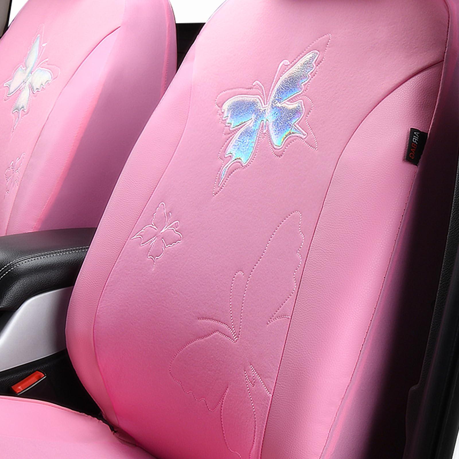 Flying Banner Butterfly Car Seat Covers Ful Set Fashion Universal Lady Woman Female Rear Bench Split Colorized (Full Set - Lace,