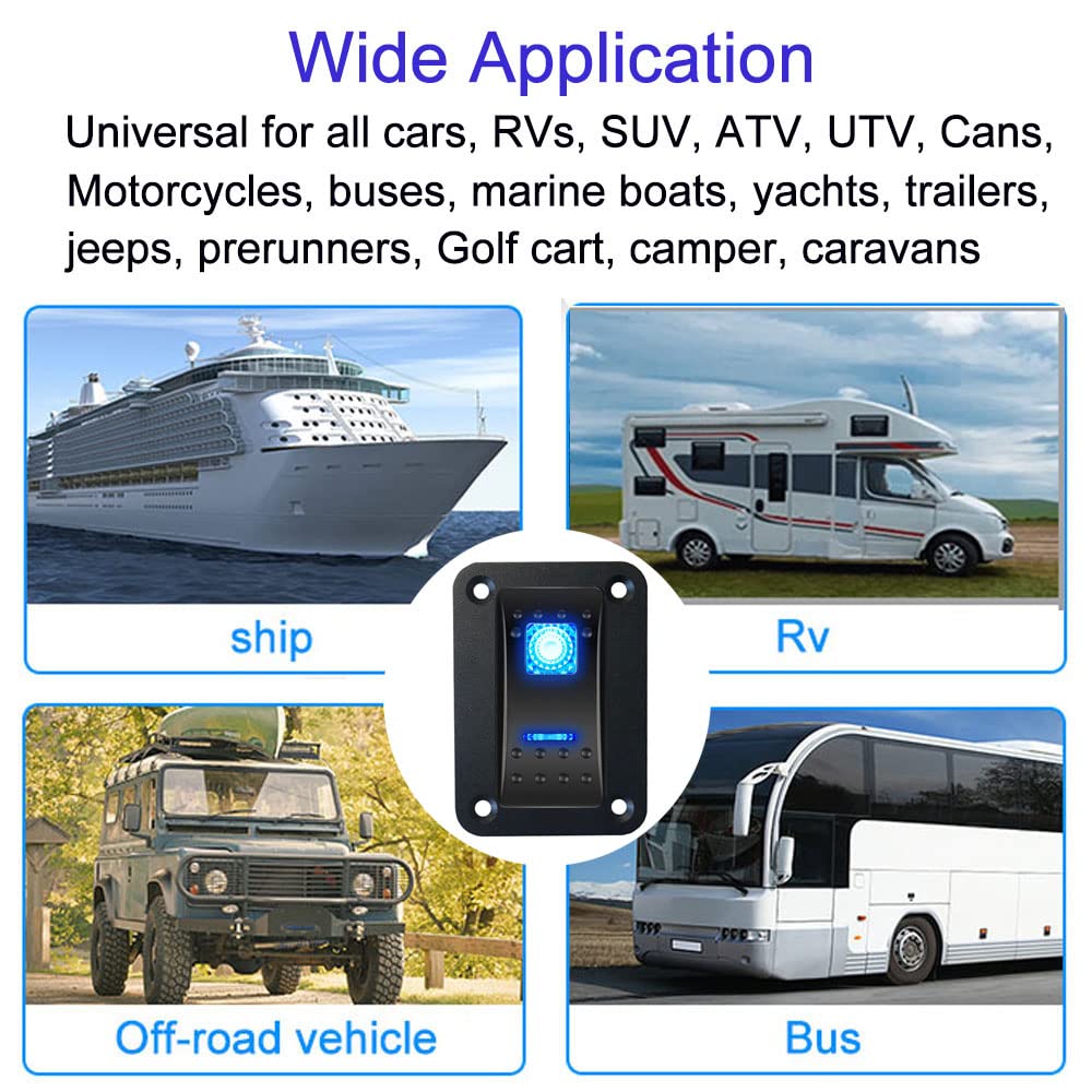 HOKAAER 1 Way Rocker Switch Panel Housing Holder, Rocker Toggle Switch Panel Housing Bracket, Black Waterproof Anodized Aluminiu