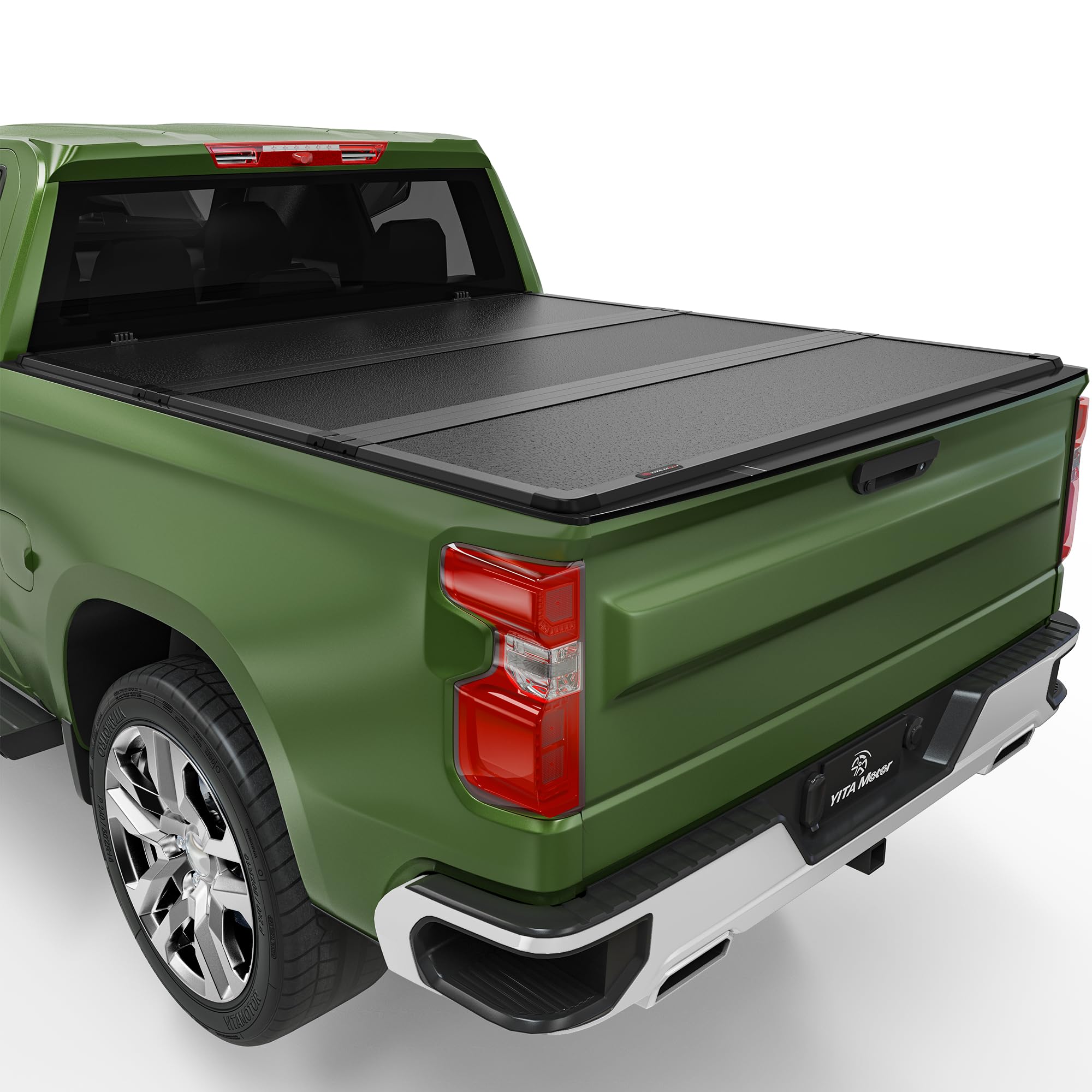 Yitamotor Frp Hard Tri-Fold Truck Bed Tonneau Cover Fits For 2014-2018 Chevy Silverado/Gmc Sierra 1500, Fleetside 5.8 Ft Bed