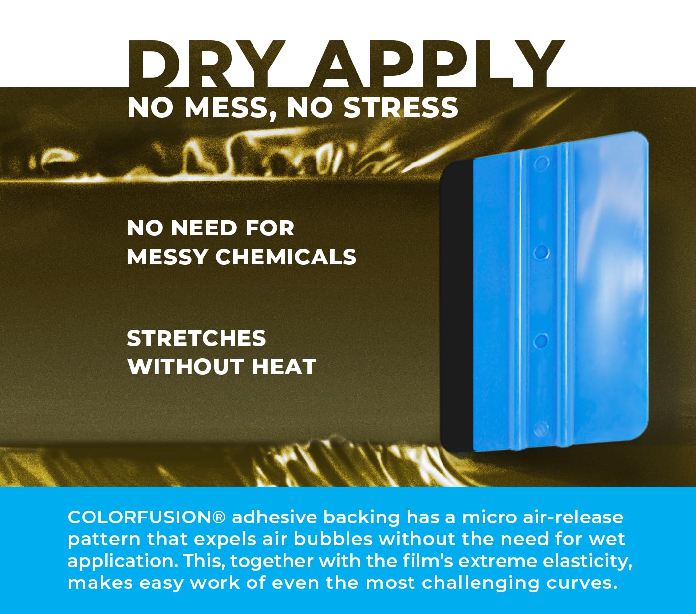 Colorfusion Ppf By Vvivid, Gloss Midnight Sun Dry Apply Ppf Vinyl Car Wrap Roll 1.3Ft X 5Ft