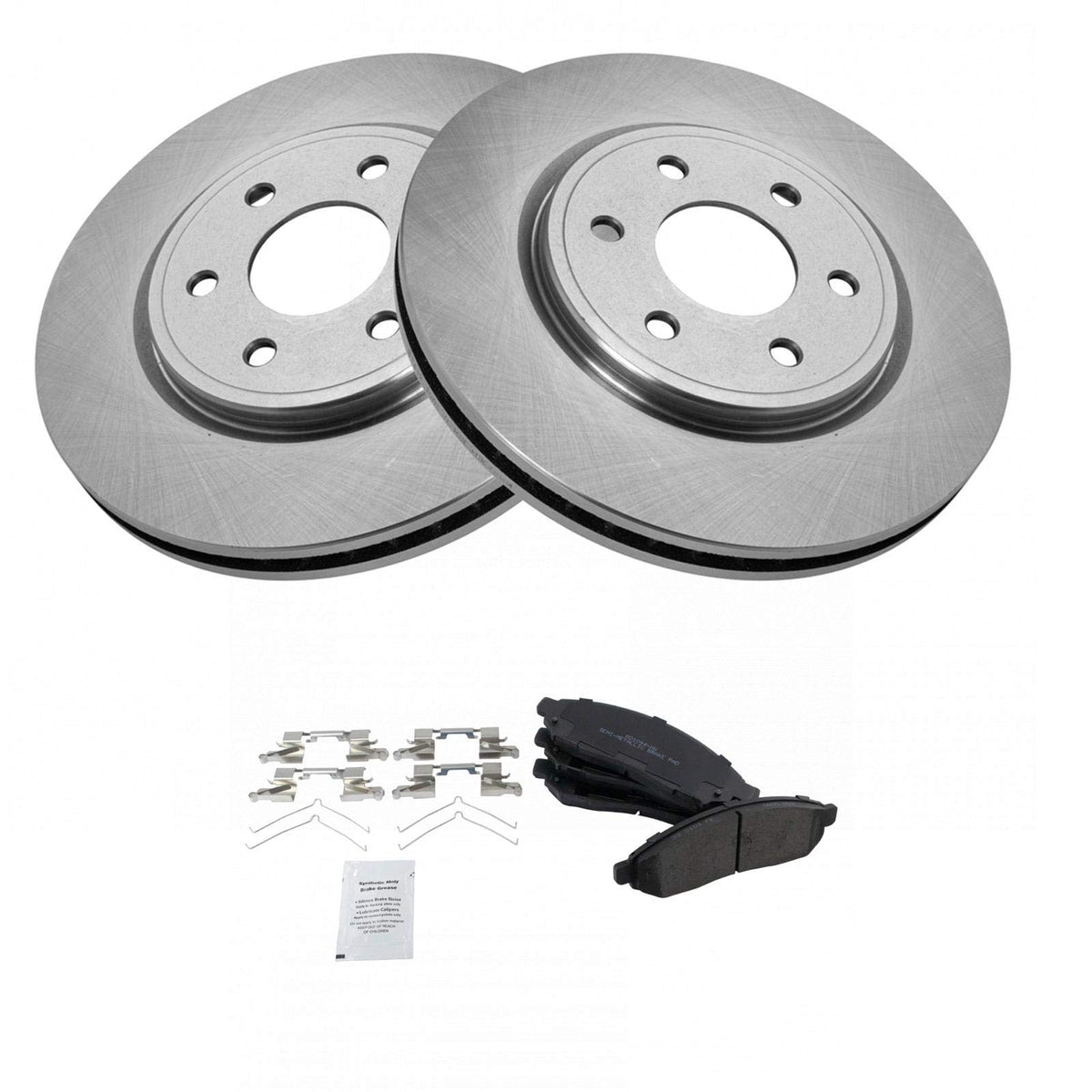Trq Front Brake Pad & Rotor Kit Brake Pads Brake Rotor Semi-Metallic Compatible With 2005-2021 Nissan Frontier 2005-2012 Pathfin