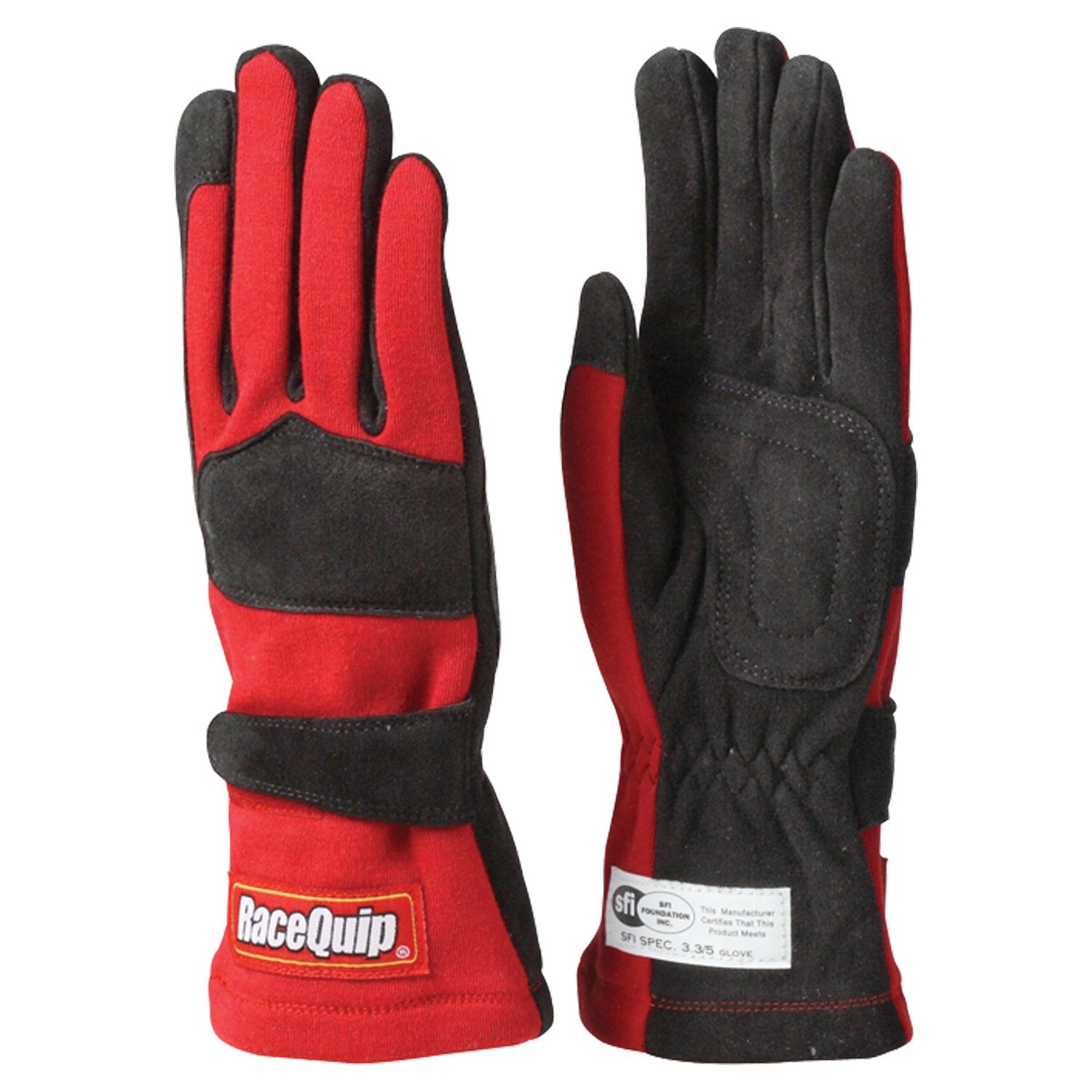 Racequip Race Gloves 355 Series 2 Layer Nomex Sfi 3.3/5 Certified Red Large 355015