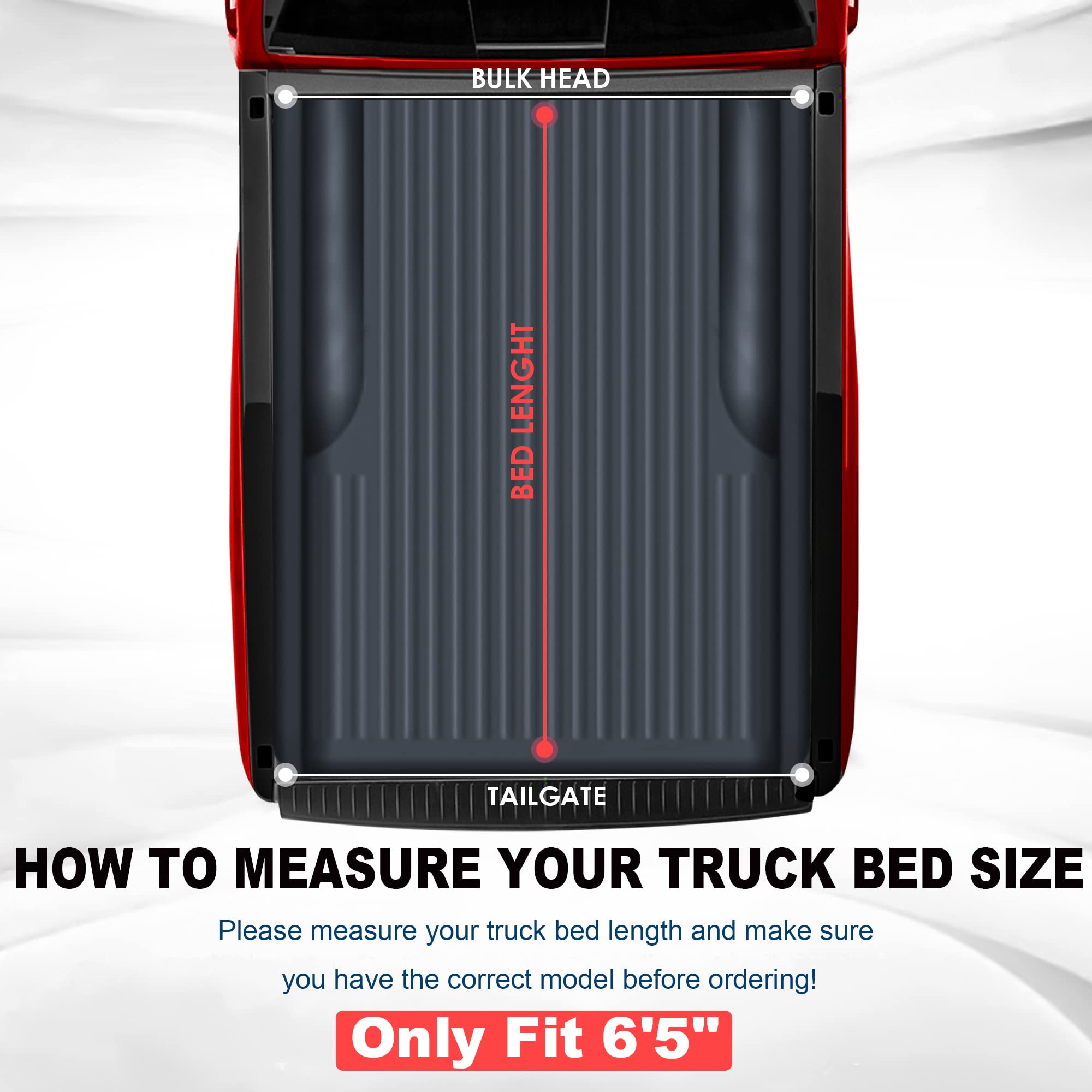 Mostplus Roll-Up Soft Vinyl Truck Bed Tonneau Cover Compatible For 2014-2019 Chevy Chevrolet Silverado/Gmc Sierra 1500 | 2019 Cl