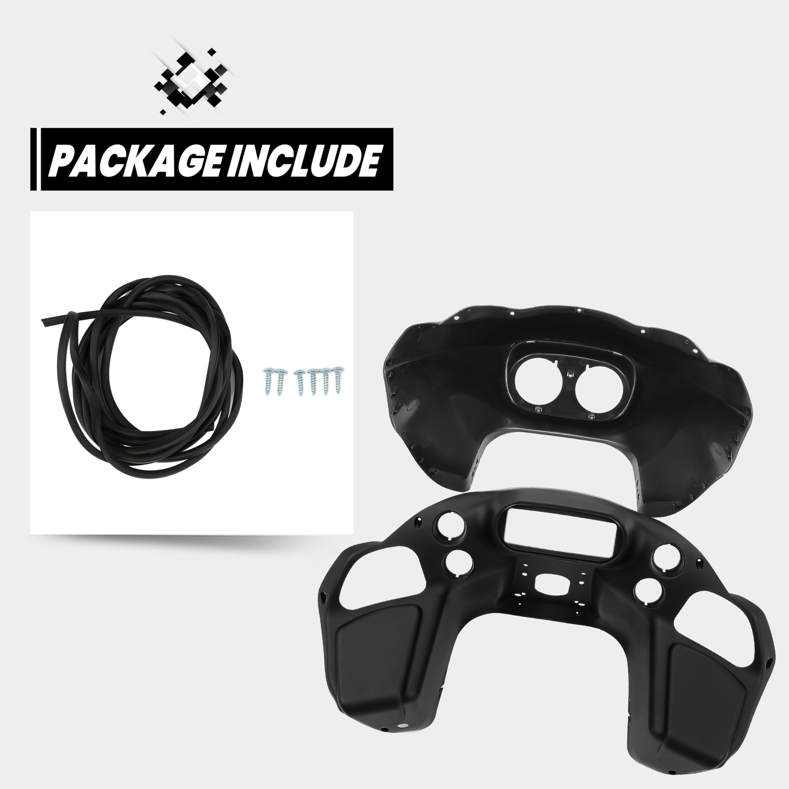 HECASA Batwing Front Inner & Outer Fairing Compatible with 1998-2013 Harley-Davidson Road Glide Motorcycle Headlight Headlamp Fa