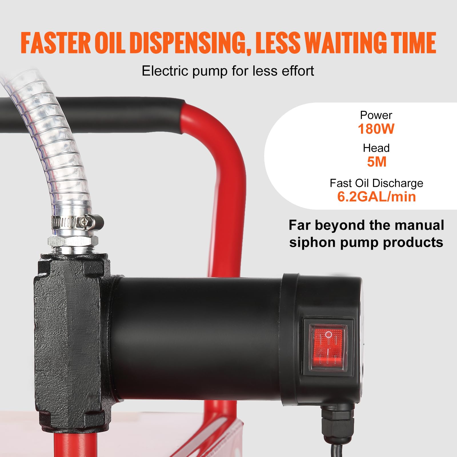 VEVOR 30 Gallon Fuel Caddy, Portable Fuel Storage Tank Container with Electric Pump Wheels 23.5 L/min, 180W Fuel Transfer Storag