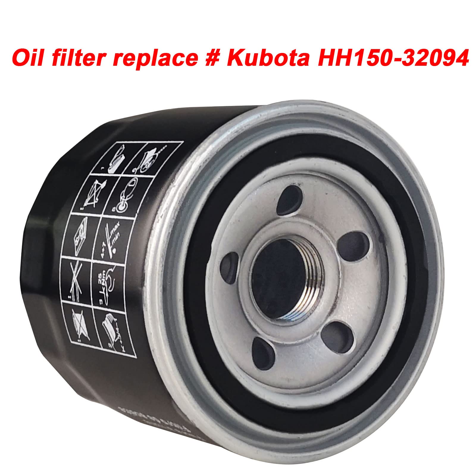 Jvfnxpm Hh150-32094 Oil Filter For Kubota Bx2200D Bx22D Bx23D B20 B21 B26 Zd1211 Zd1211 Zd25 Zd28 Zd326 Zd331 Zg327 B5100 B5200 B6100 B6200 B7100 B7200 Tractors - 2 Pack