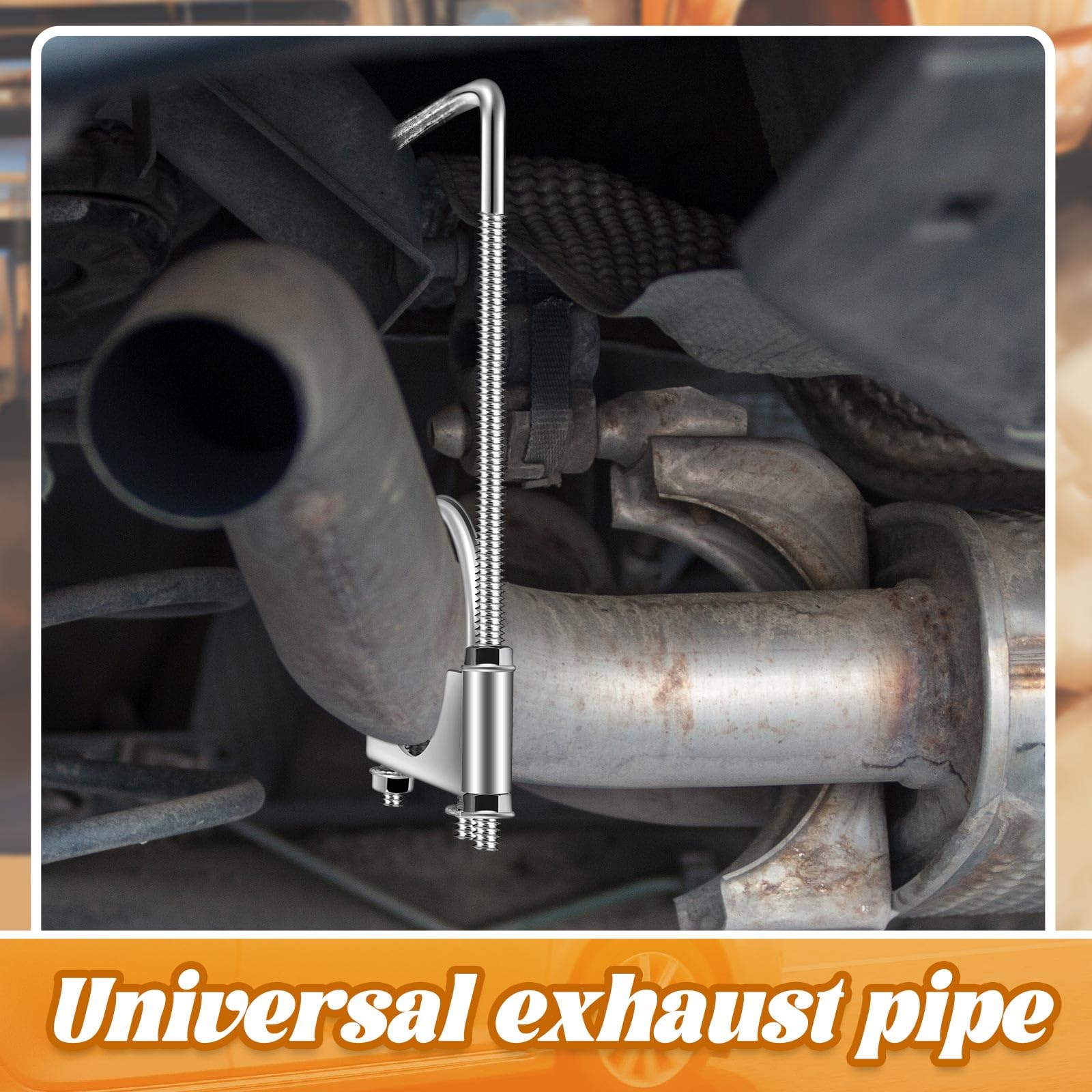 Datanly 2 Pcs Exhaust Clamp with Hanger Rear Muffler Hanger Universal Exhaust Hangers for Car Truck Pipe (2.75 Inch)