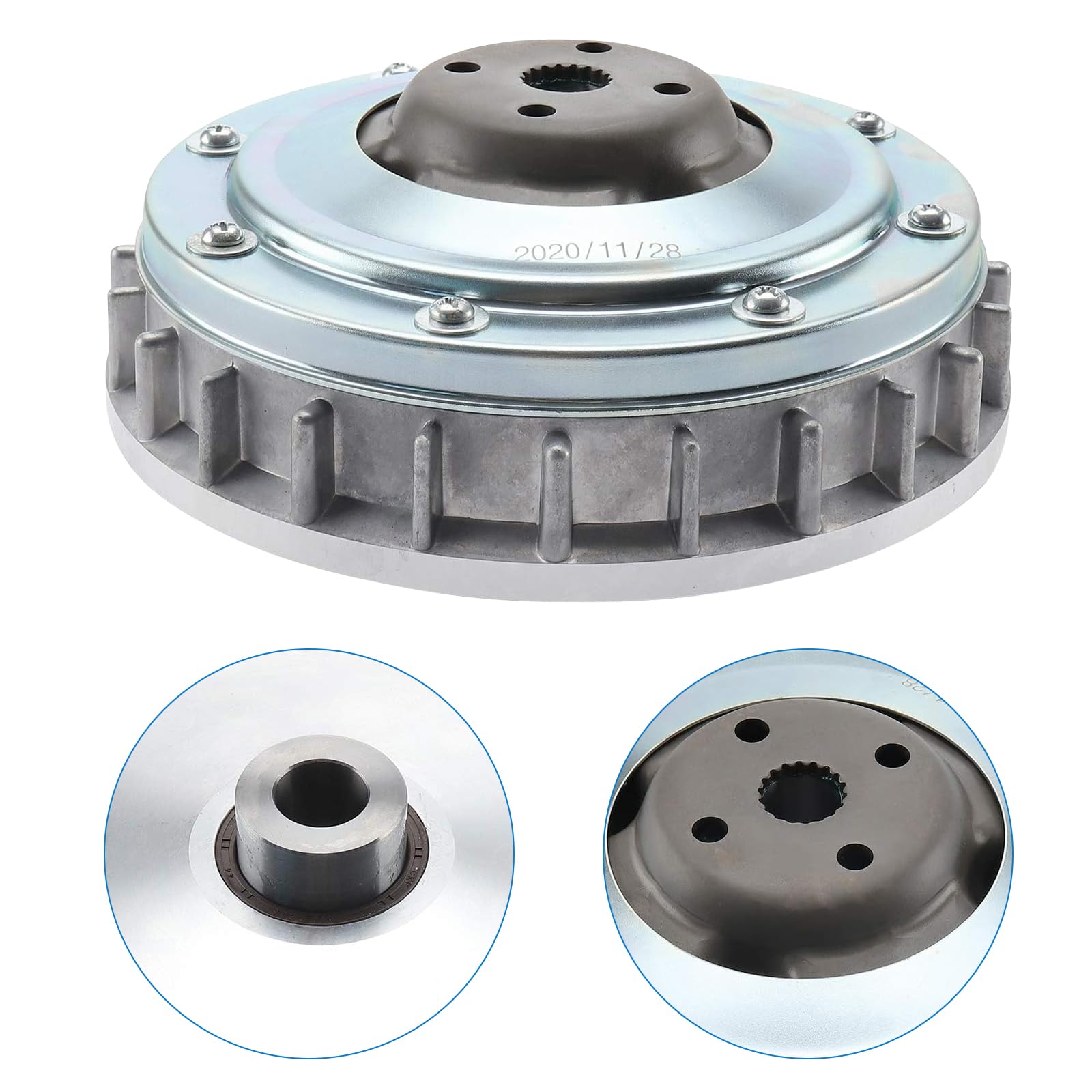 LEAPTREND Primary Clutch Sliding Sheave & Fixed Sheave Plate & Drive Belt, Primary Drive Clutch Sheave Assembly for Yamaha Rhino