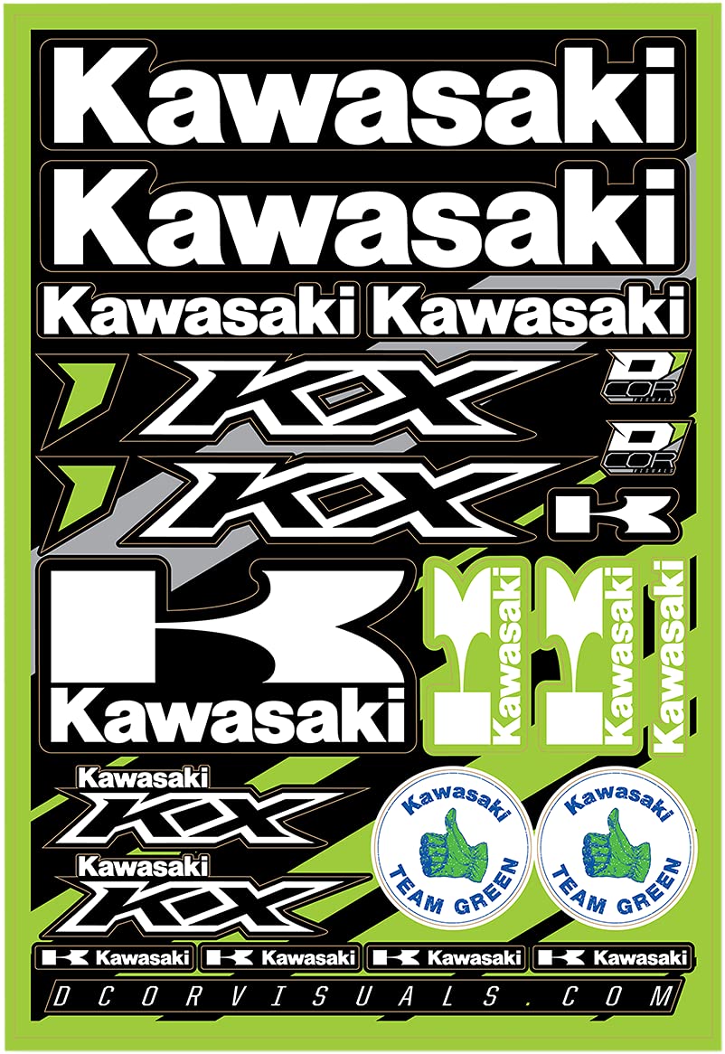 D'Cor Visuals 40-20-116 Kawasaki Decal Sheet, 1 Pack