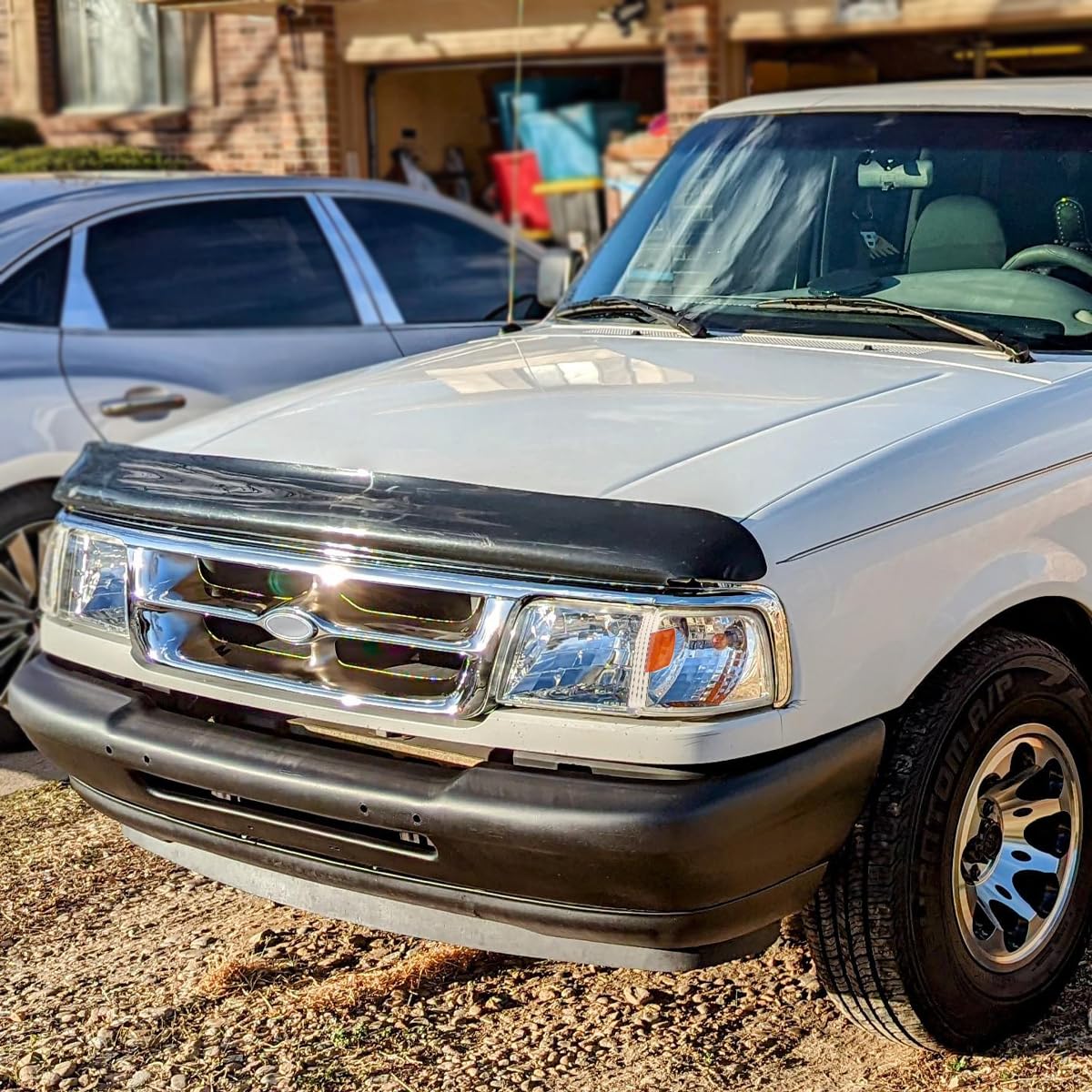 Spec-D Tuning Chrome Housing Clear Lens 1PC Style Headlights Compatible with 1993-1997 Ford Ranger L+R Pair Head Light Lamp Assembly