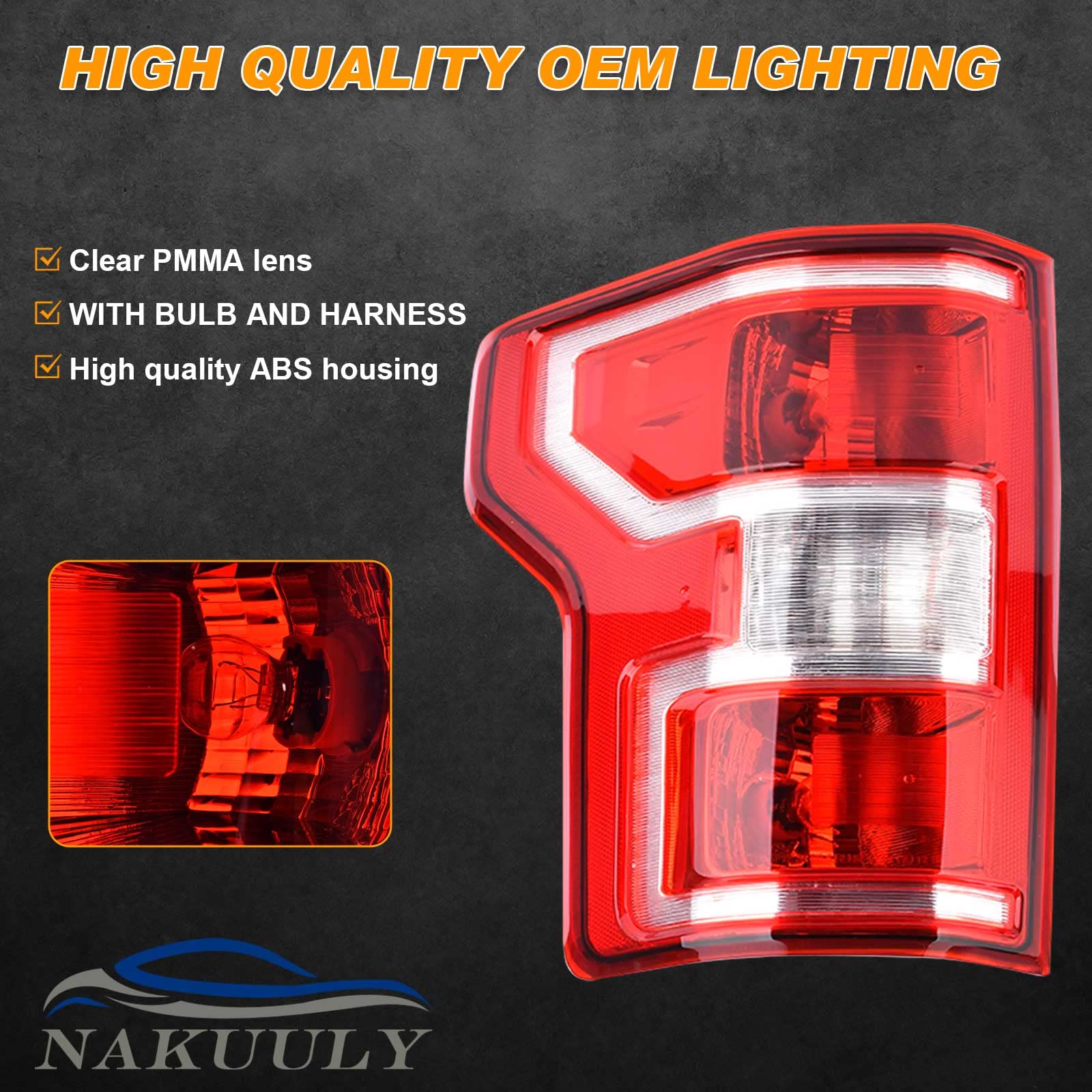Nakuuly Tail Light Compatible With 2018 2019 2020 Ford F150 F-150 Left Driver Side Taillight Rear Brake Lamp Signal Assembly Wit