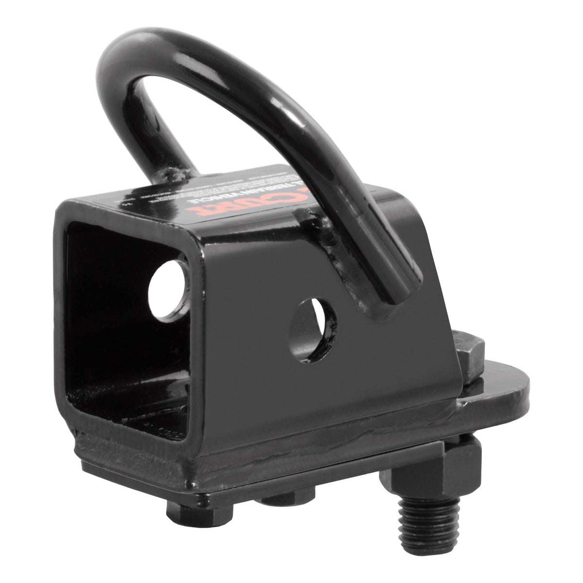Curt 45006 Bolt-On 2-Inch Atv, Utv Trailer Hitch Receiver Adapter, Gloss Black Powder Coat