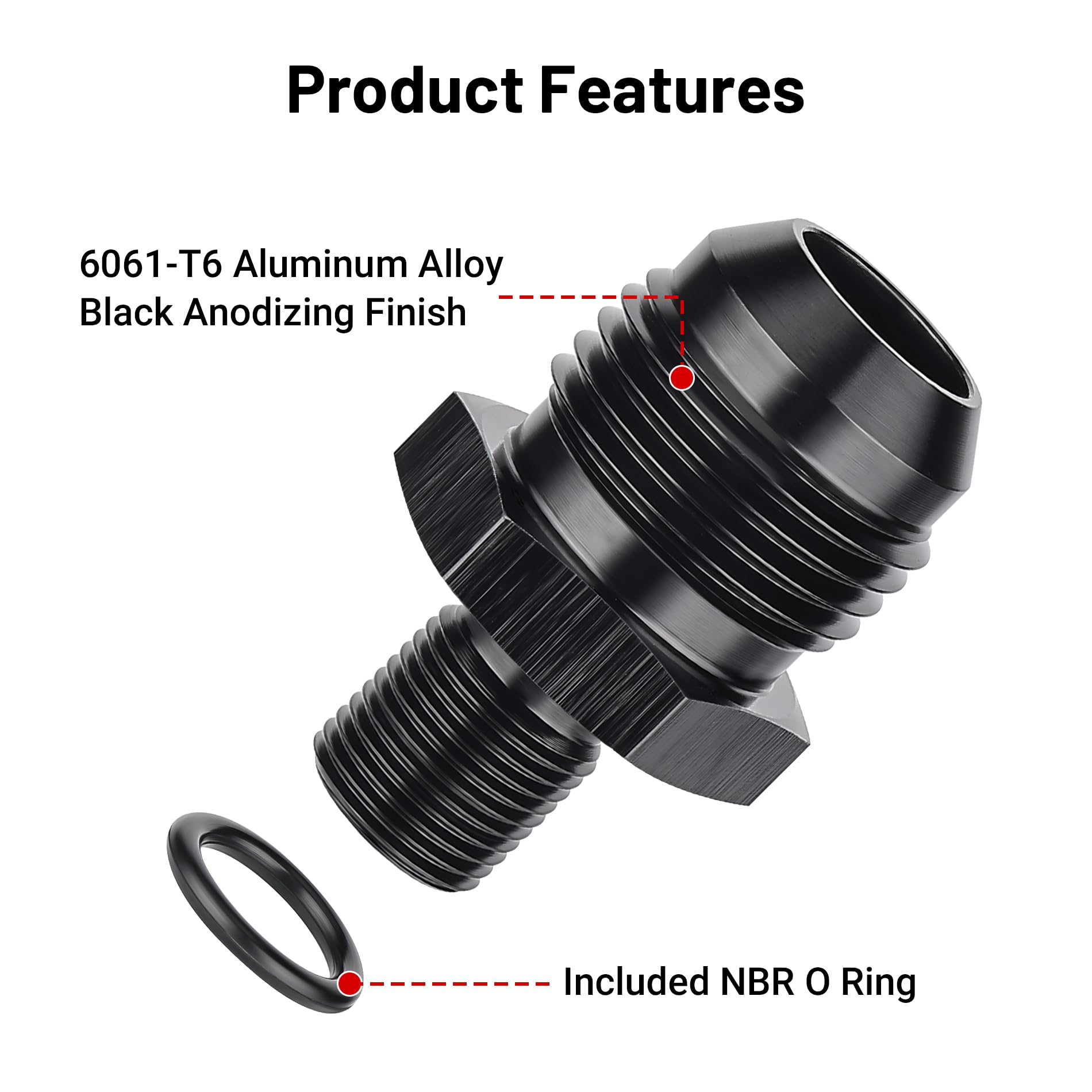 Evil Energy 10An Male Flare To M12 X 1.0Mm Male Metric Fitting Adapter Aluminium Alloy 2Pcs