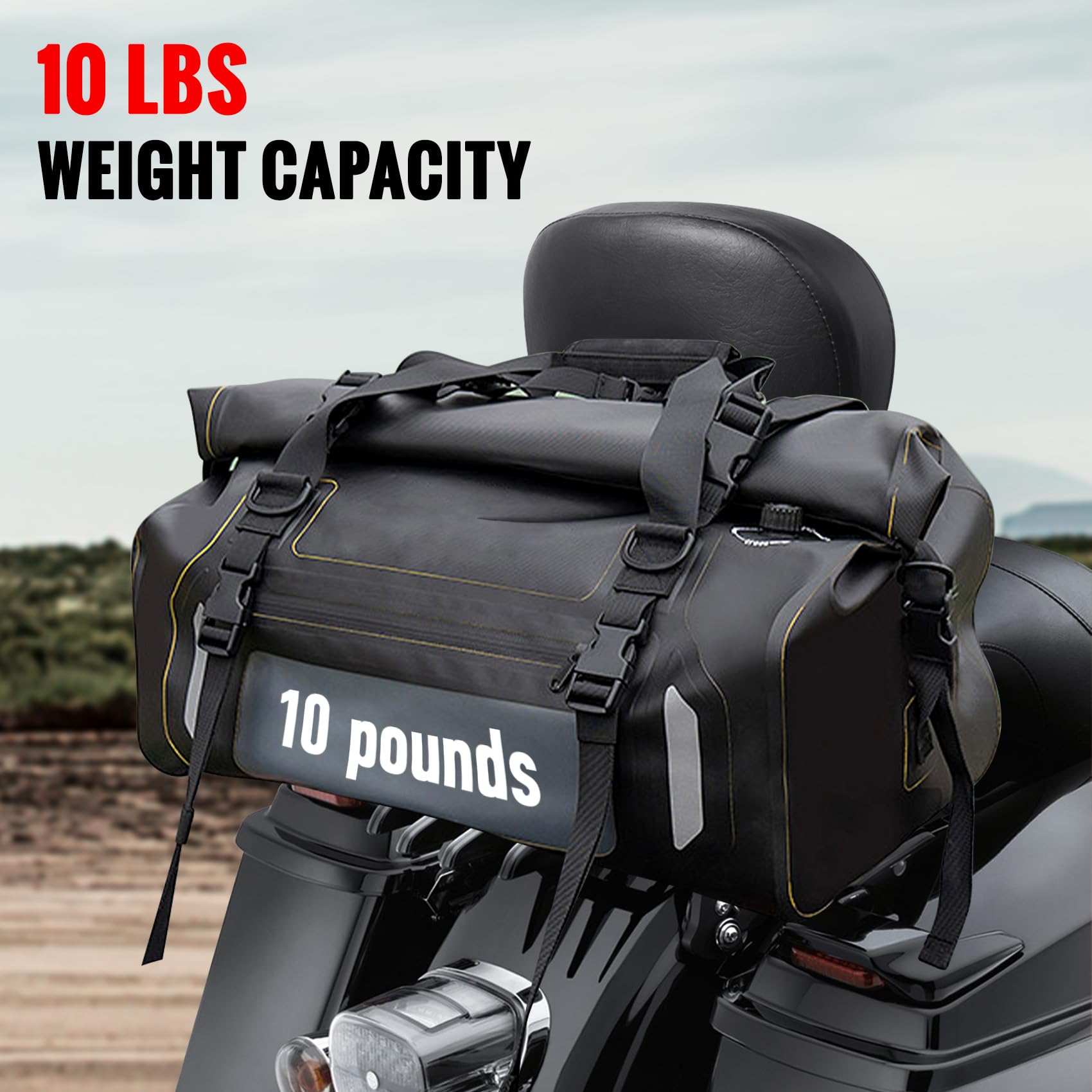 Xfmt Motorcycle Detachable Stealth Two-Up Luggage Rack For Harley Touring Road King Street Glide Road Glide Electra Glide 2009-2023 (Black)