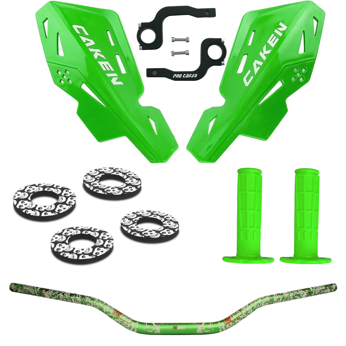 PRO CAKEN Universal 7/8'' 22mm and 1 1/8'' 28mm Handle Bar with Hand Guards CNC Bracket kit for Dirt Bike Motocross ATV Scooter 