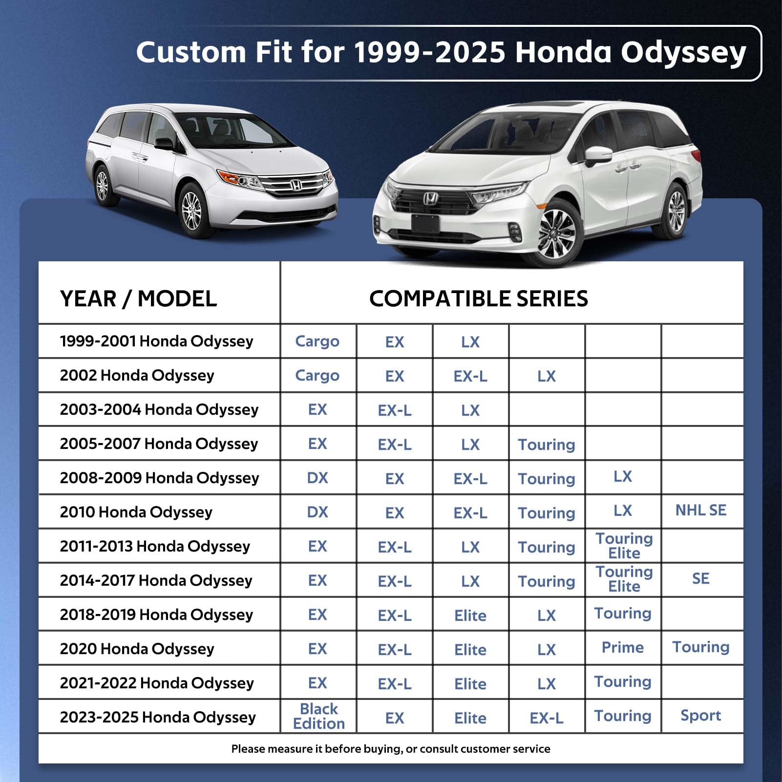 Holthly 10 Layers Minivan Car Cover Custom Fit For Honda Odyssey (1999-2024) Waterproof All Weather For Automobiles, Outdoor Ful