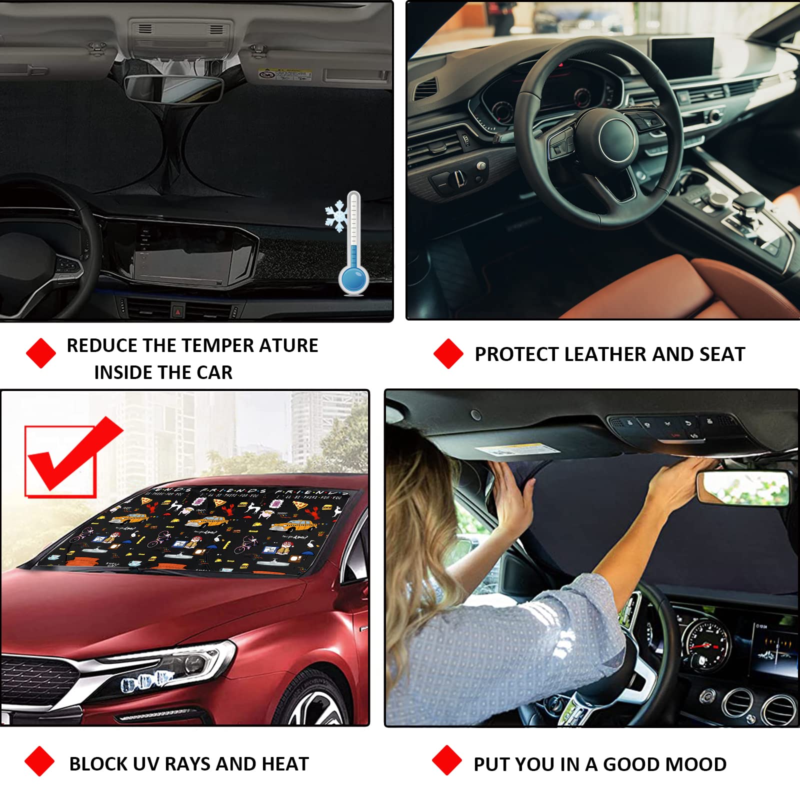 Car Windshield Sunshade,Car Accessories,Funny Tv Show Merchandise,Funny Merchandis Tv Show Gifts,Foldable Sun Blocker For Car Ke