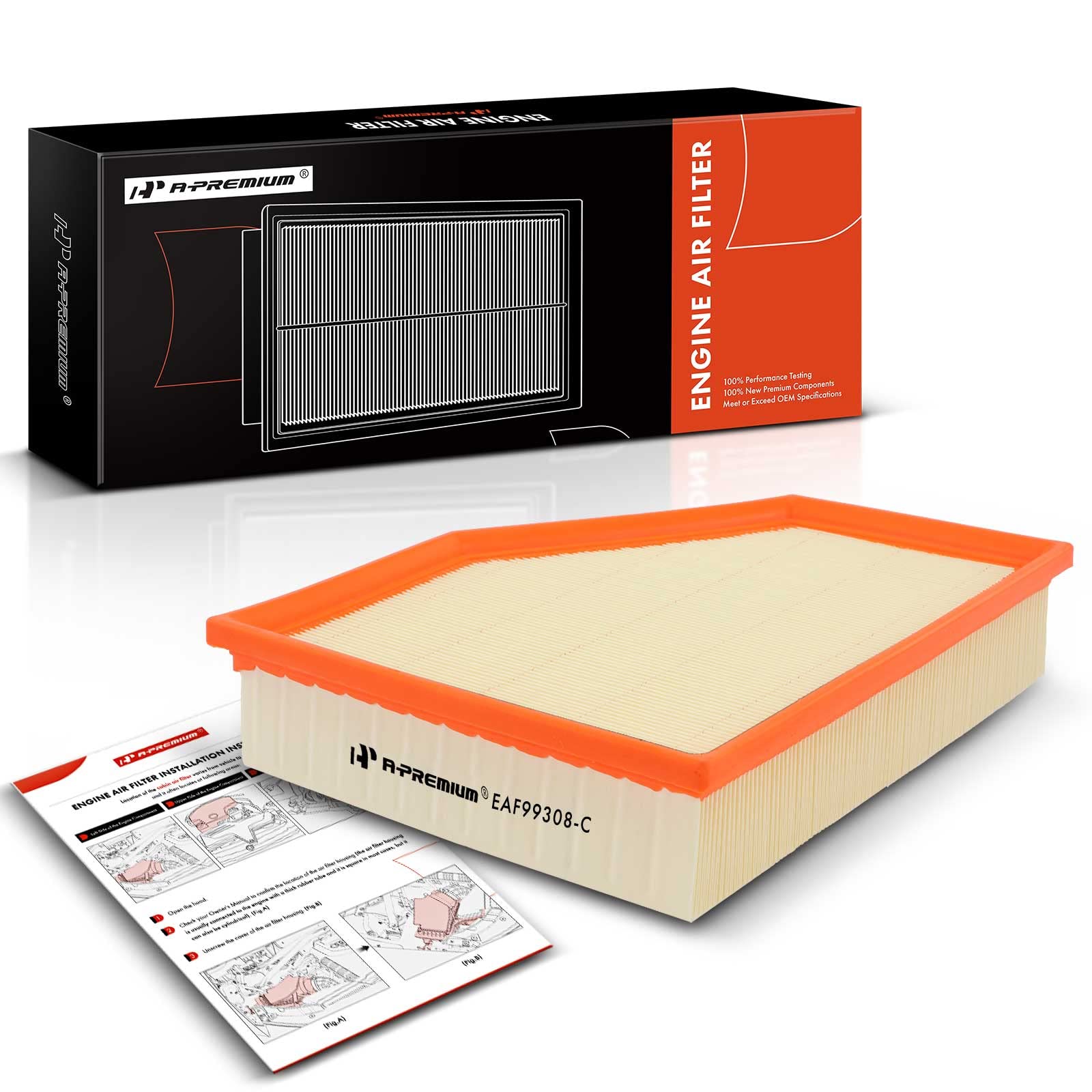 A-Premium Engine Air Filter Compatible With Bmw 530I 540I, 740I 745E, 840I (Xdrive), X3 X4 X5 X6 X7 & More, 2.0L 3.0L