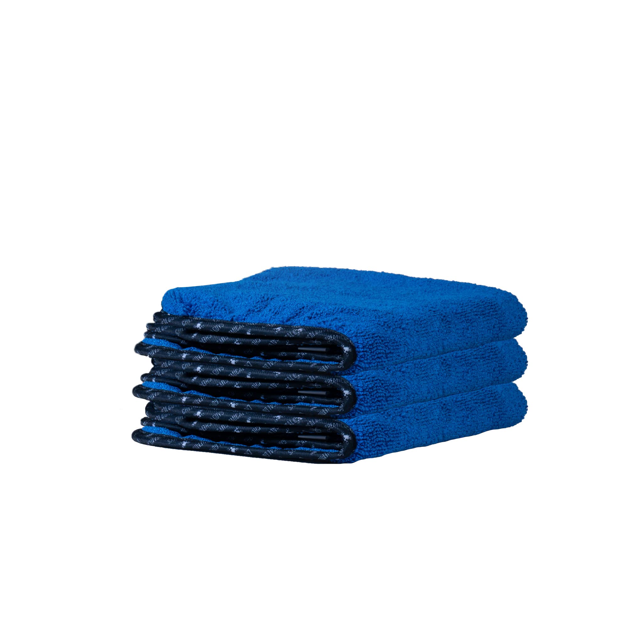 Chemical Guys Mic110003 Professional Grade Premium Microfiber Towels, Blue (16 Inch X 16 Inch) (Pack Of 3) - Safe For Car Wash,