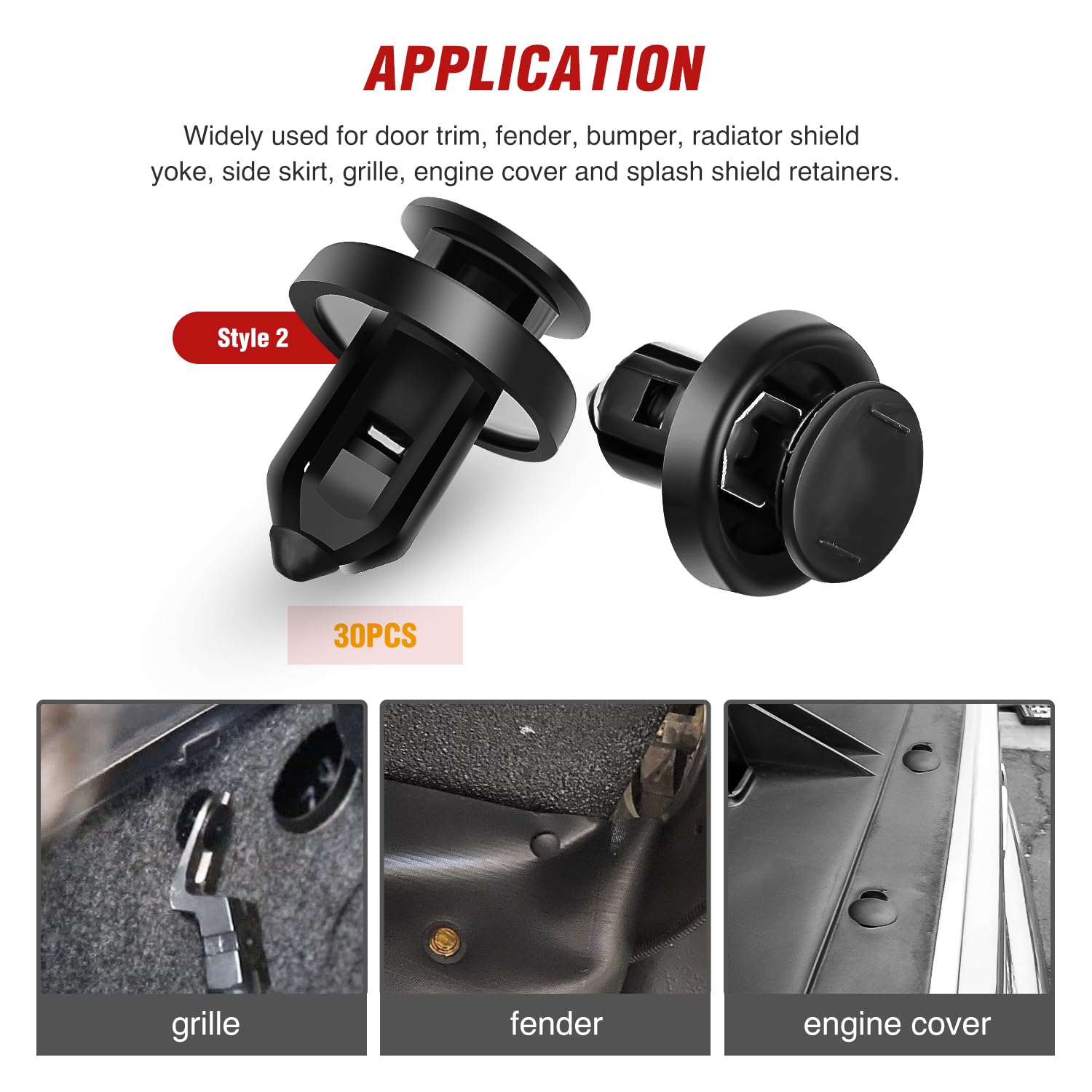 Nilight 131 Pcs Front Fender Retainer - Nylon, Compatible With Honda, Acura, Accord, Civic, Odyssey, Cr-V