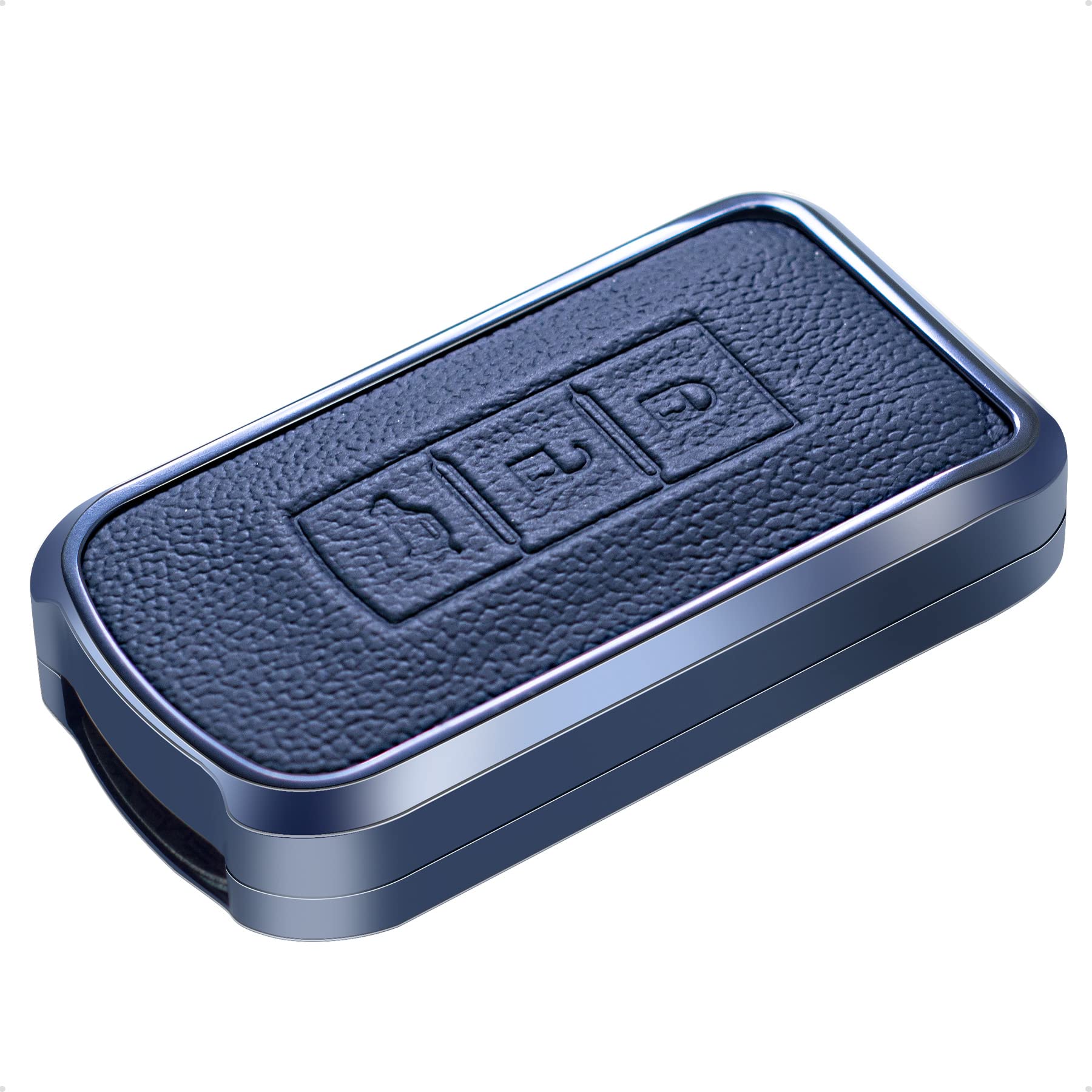 Sk Custom Black Leather And Aluminum Frame Smart Key Case Cover Compatible Mitsubishi Asx Outlander 3 Button Keyless Car Remote Accessory