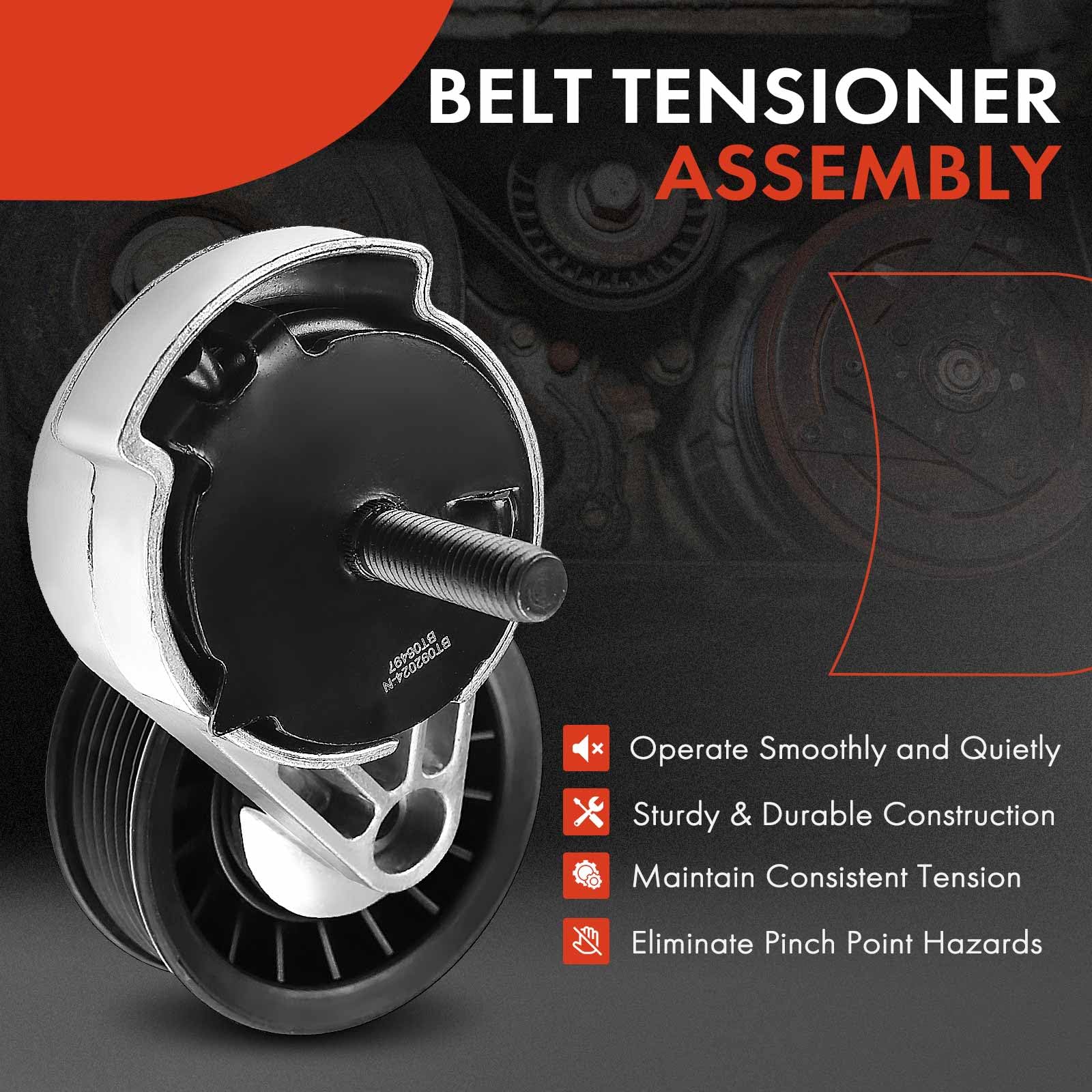 A-Premium Belt Tensioner Assembly With Pulley Compatible With Dodge Ram 1500 2500 1994-2003 & Jeep Grand Cherokee 1993-1998, Rep