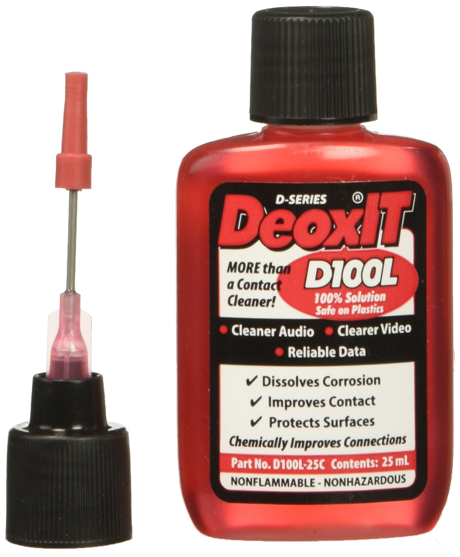 DeoxIT D100L25C Precision Needle Applicator, More Than A Contact Cleaner, 25 mL, Pack of 1