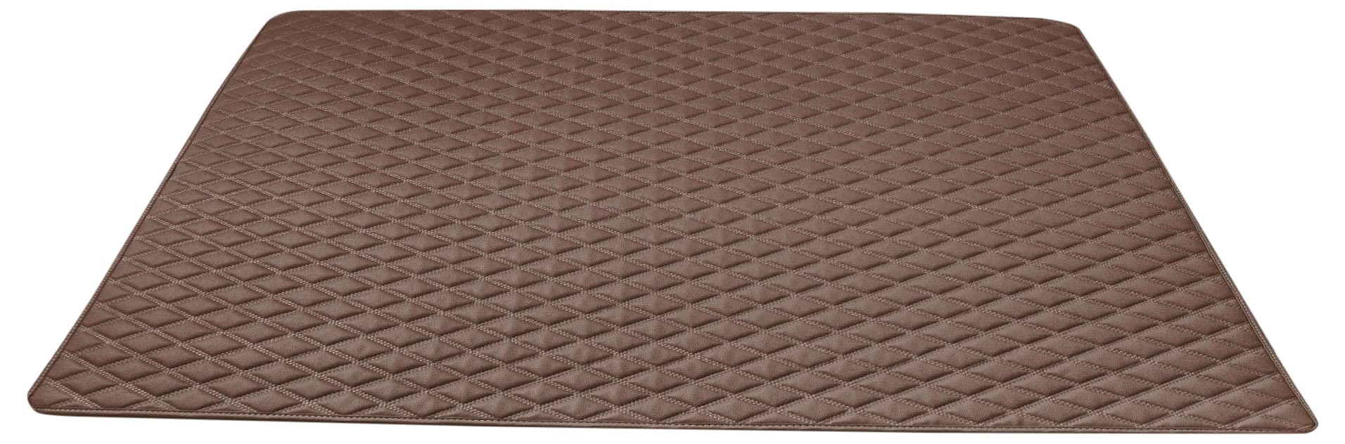 Fh Group F16501Brown-46 Deluxe Heavy Duty Faux Leather Diamond Pattern Multi-Purpose Brown Automotive Cargo Liner Fits Most Cars