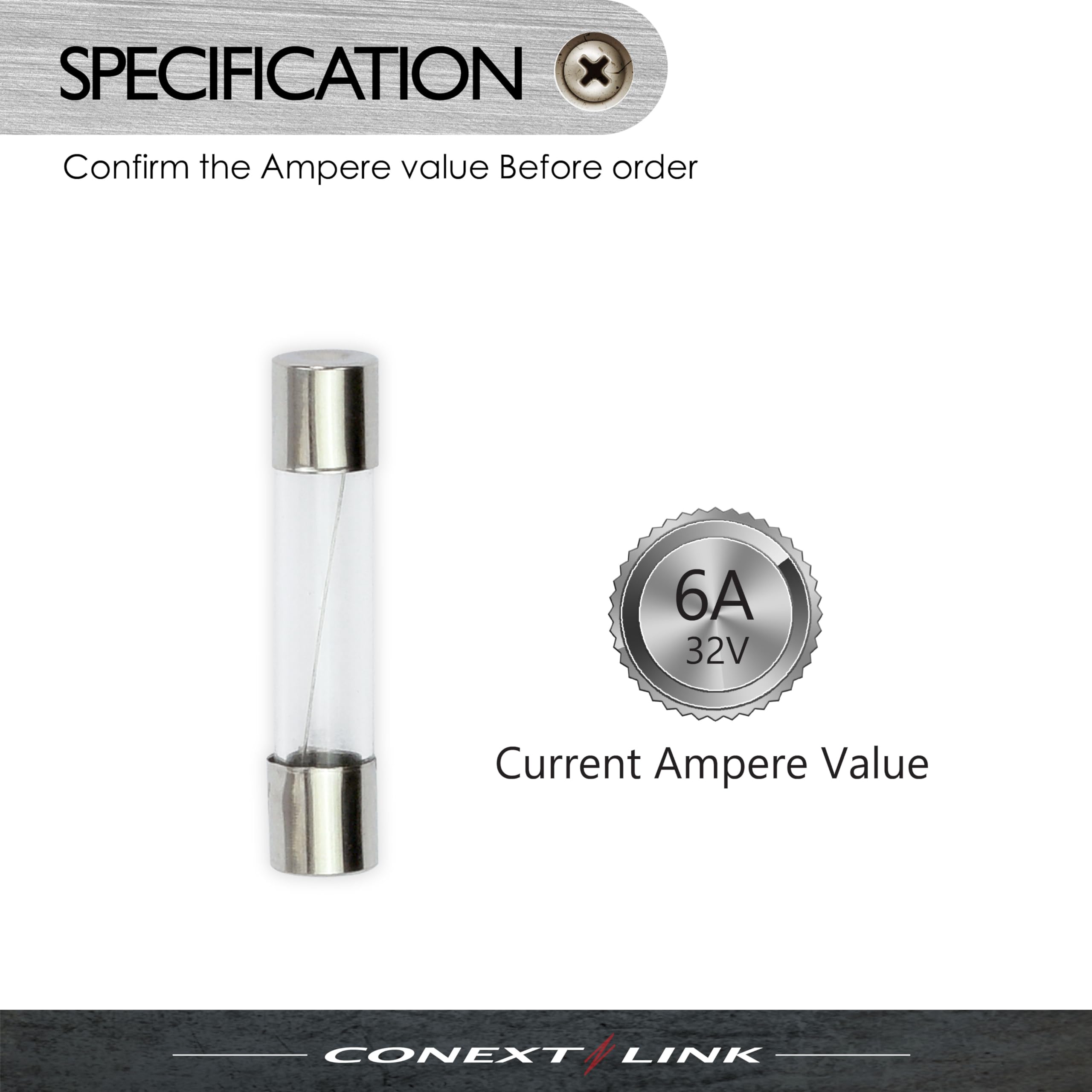 Conext Link Agc6-25 Nickel Agc Glass Tube Fuse 25 Pack (6 Amp)