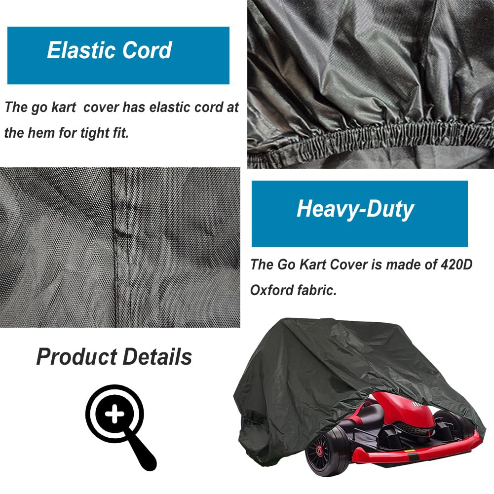 QYMOTO 2-seater Kids Go Kart Cover,Coleman KT196 All weather Protection,Heavy Duty 420D,Outdoor Waterproof Windproof for Coleman