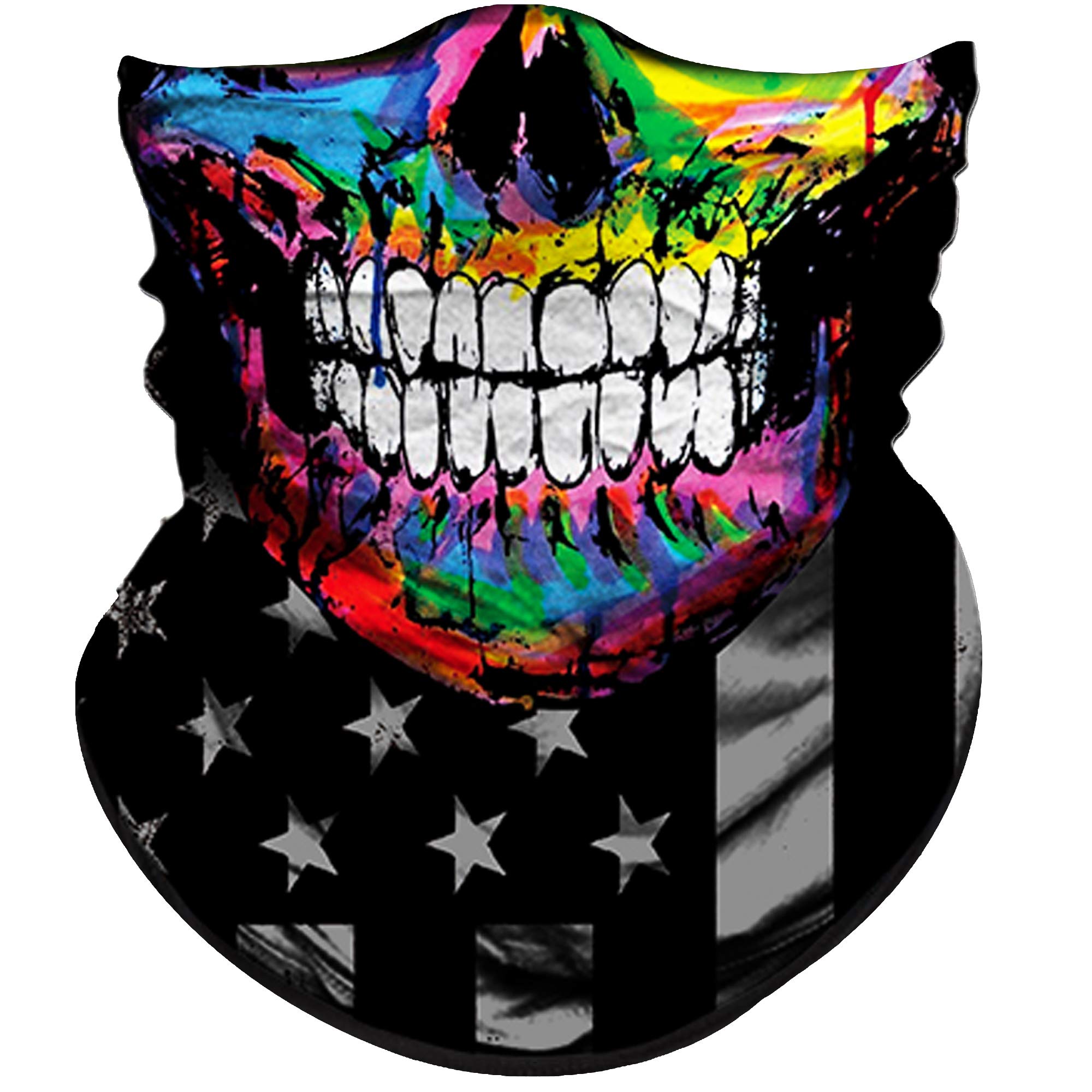 Obacle Skull Face Mask Half Sun Dust Wind Protection, 3D Tube Mask Seamless Durable Face Mask Bandana Skeleton Face Mask Motorcy