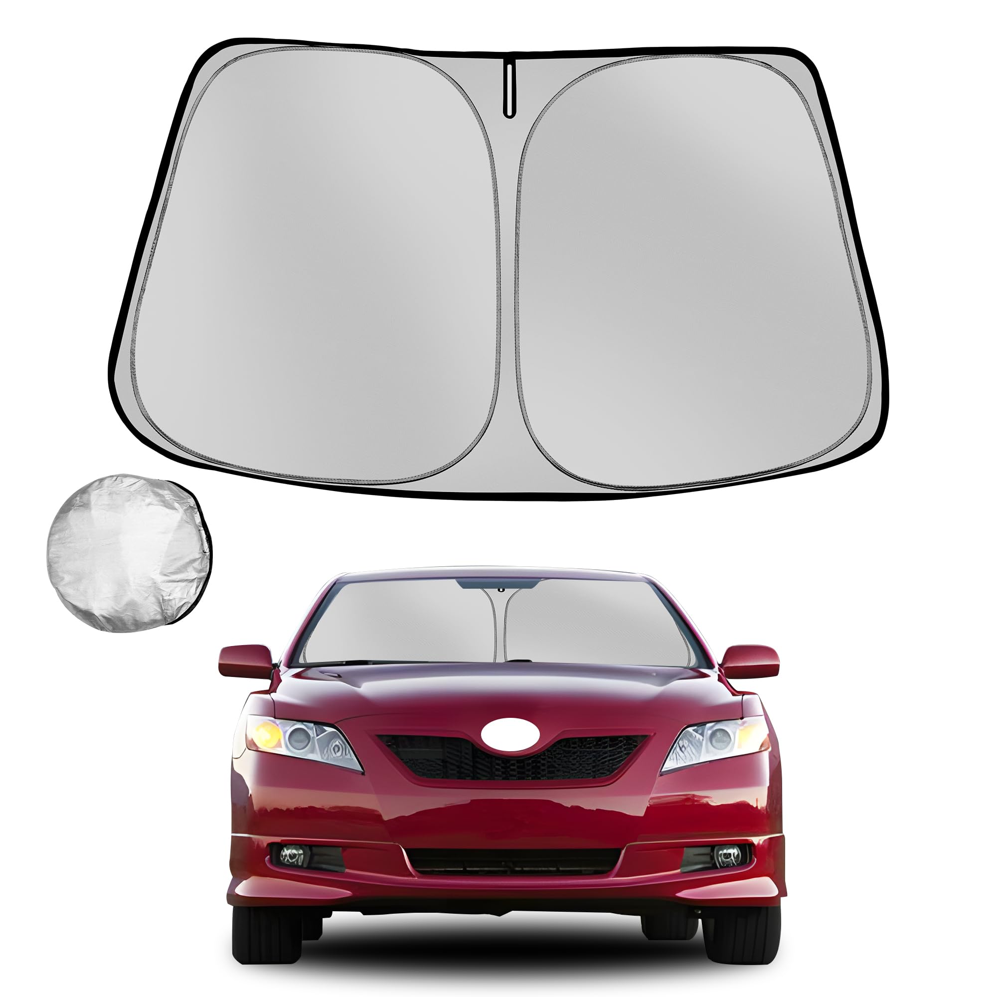 Fonowka Windshield Sun Shade For 2007-2011 Toyota Camry Foldable Sun Sunshade For Car Front Window Blocks Uv Rays And Heat Autom