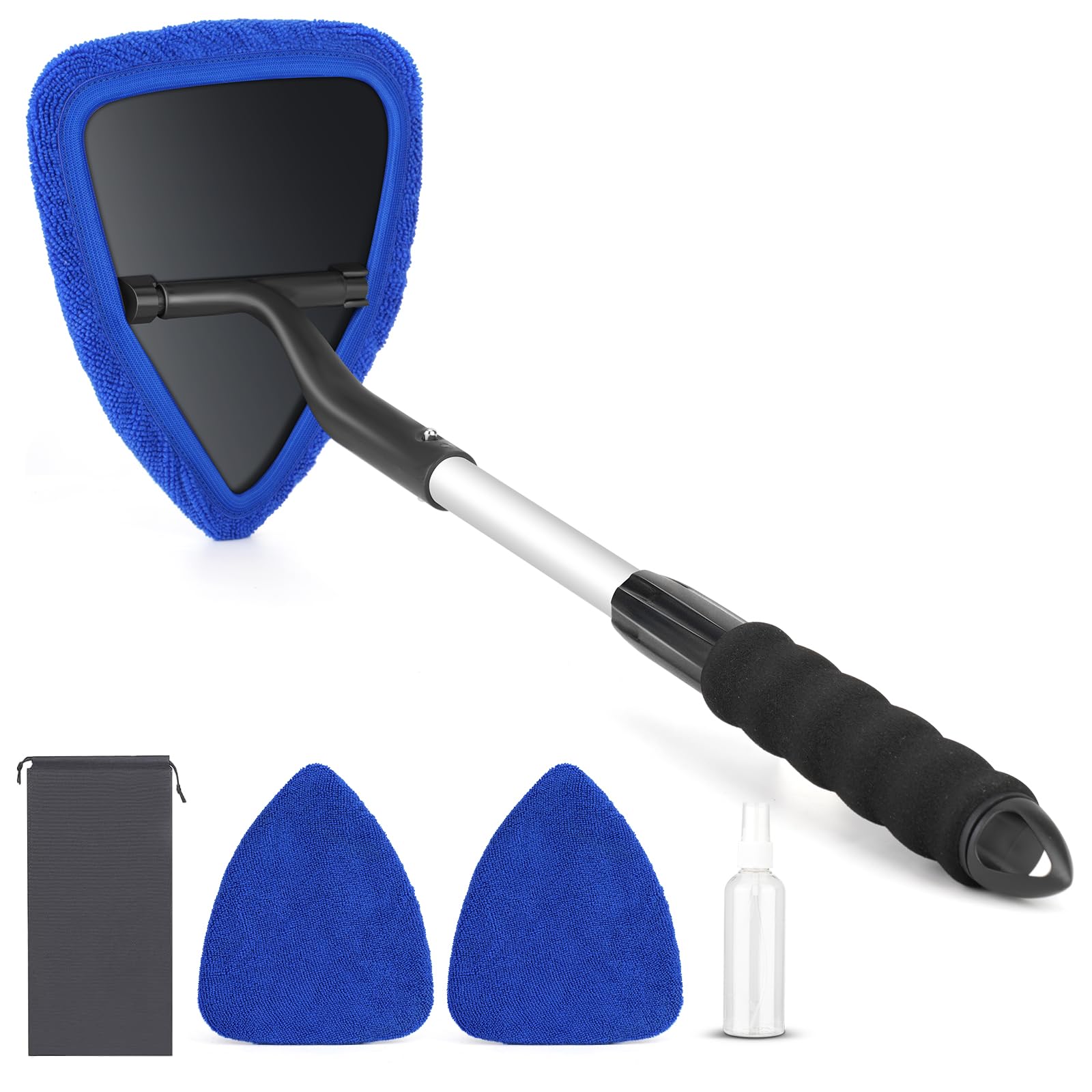 Mionyl 24 Inch Car Windshield Cleaner Tool, 3D Window Cleaning Wand With Microfiber Towel And Long Handle Pro Set