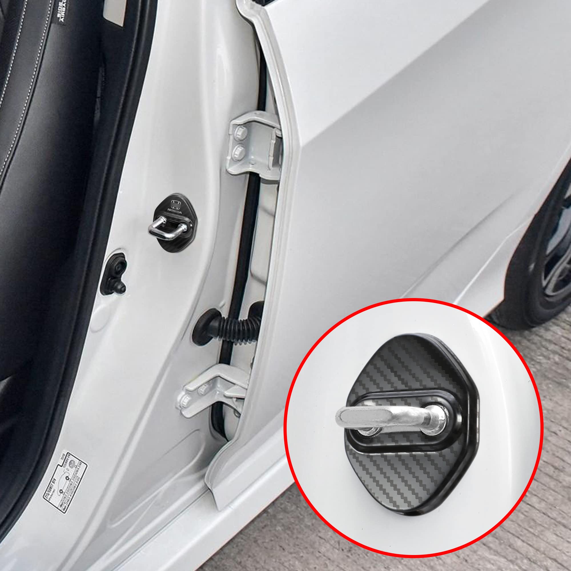 Tomall 4Pcs Car Door Lock Latches Cover Compatible With Honda Accord Civic Cr-V Xr-V Hr-V Ur-V Odyssey Crosstour Pilot Vezel Sta