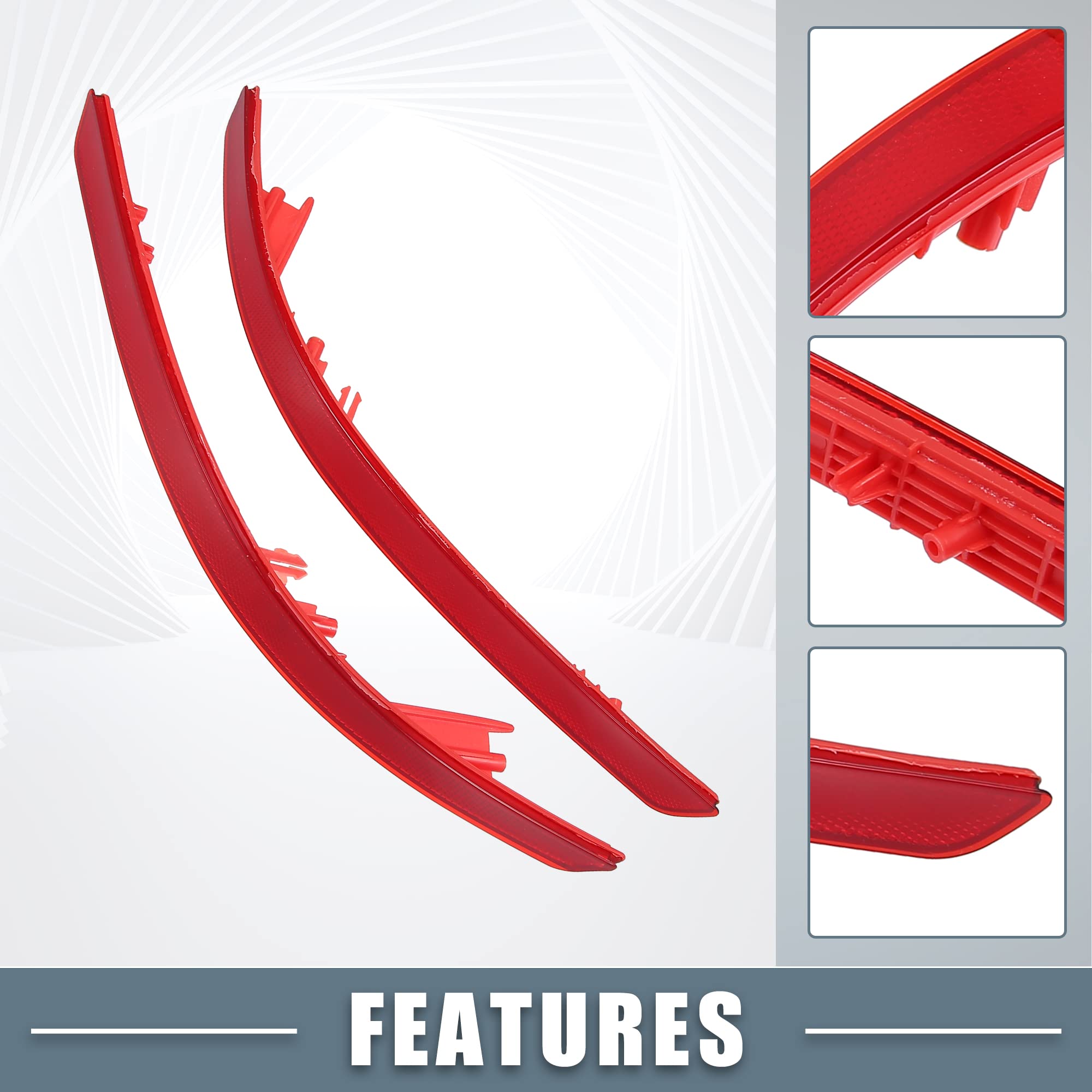 A ABSOPRO Rear Bumper Reflector Light 92405-2T000 for Kia Optima Magentis K5 2011-2013 Left Right Side Red 1 Pair