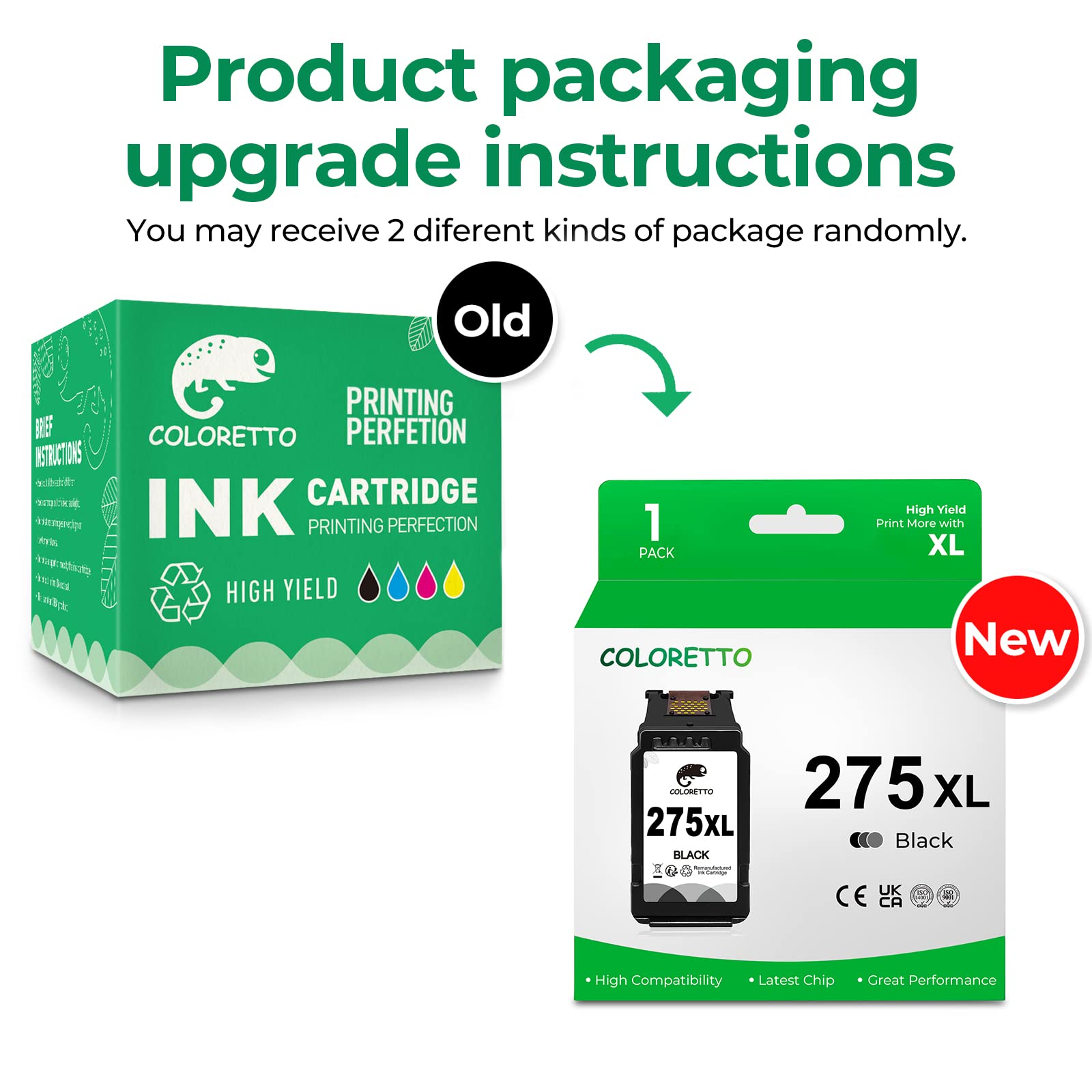 Coloretto 275Xl Ink Cartridge For Canon Printers As Replacement Of Canon Pg-275 Xl Pg-275 275Xl Pg275 For Canon Pixma Ts3522 Ts3