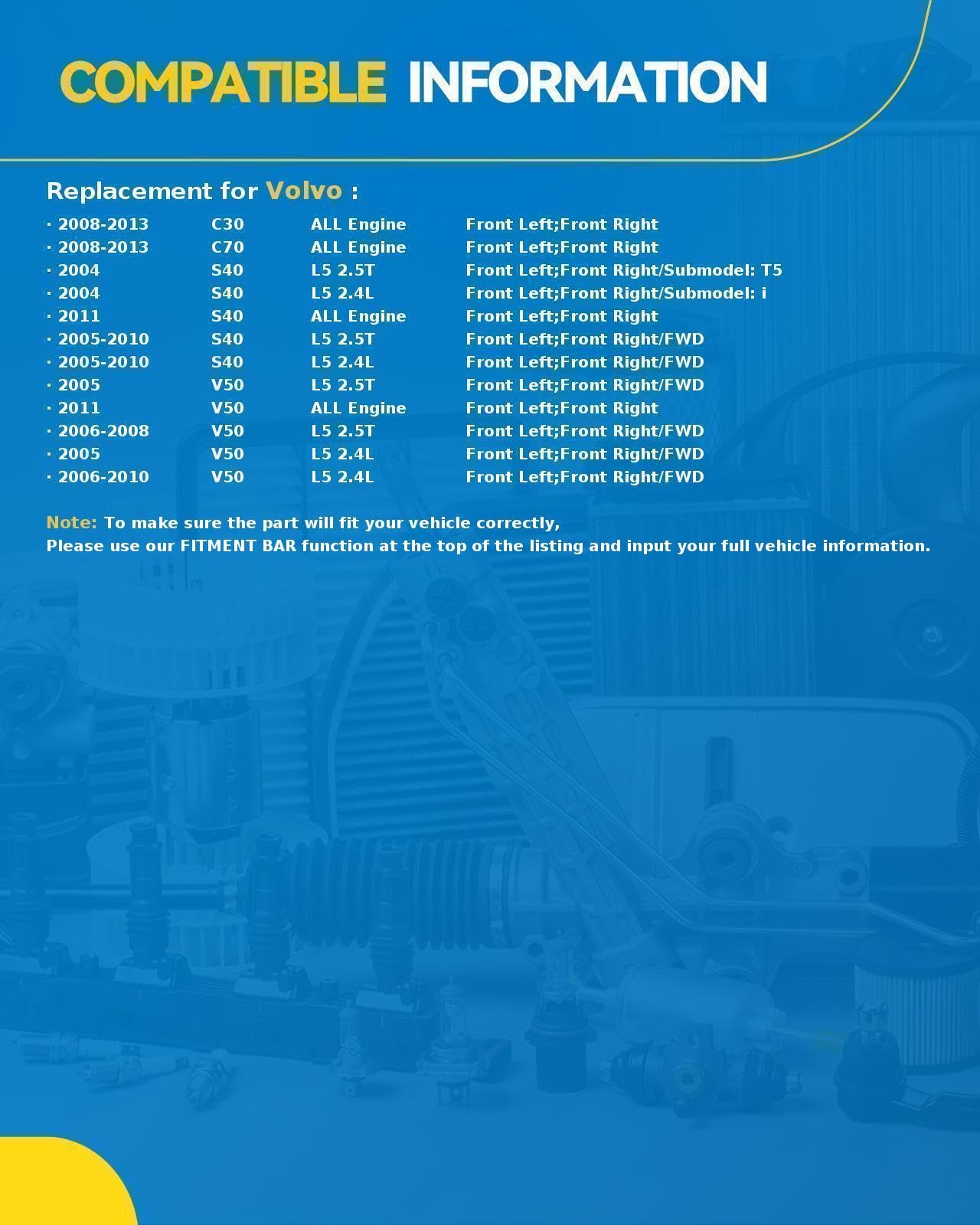 Philtop Front Struts For C30 2008-2013, C70 2008-2013, S40 2004-2011, V50 2005-2011, Shock Absorber Complete Suspension 172315+1