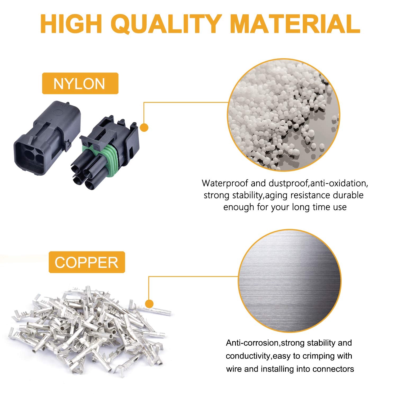 Vigrue 20 Sets 1/2/3/4/6 Pin Connector Weatherpack Connectors Kit, Waterproof Automotive Electrical Wire Connectors Plug Kit