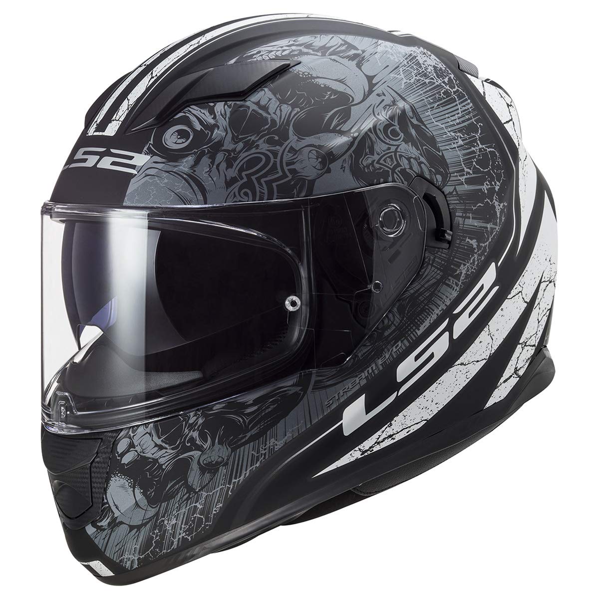 Ls2 Helmets Full Face Stream Evo Throne Helmet (Matte Black Titanium - X-Small)