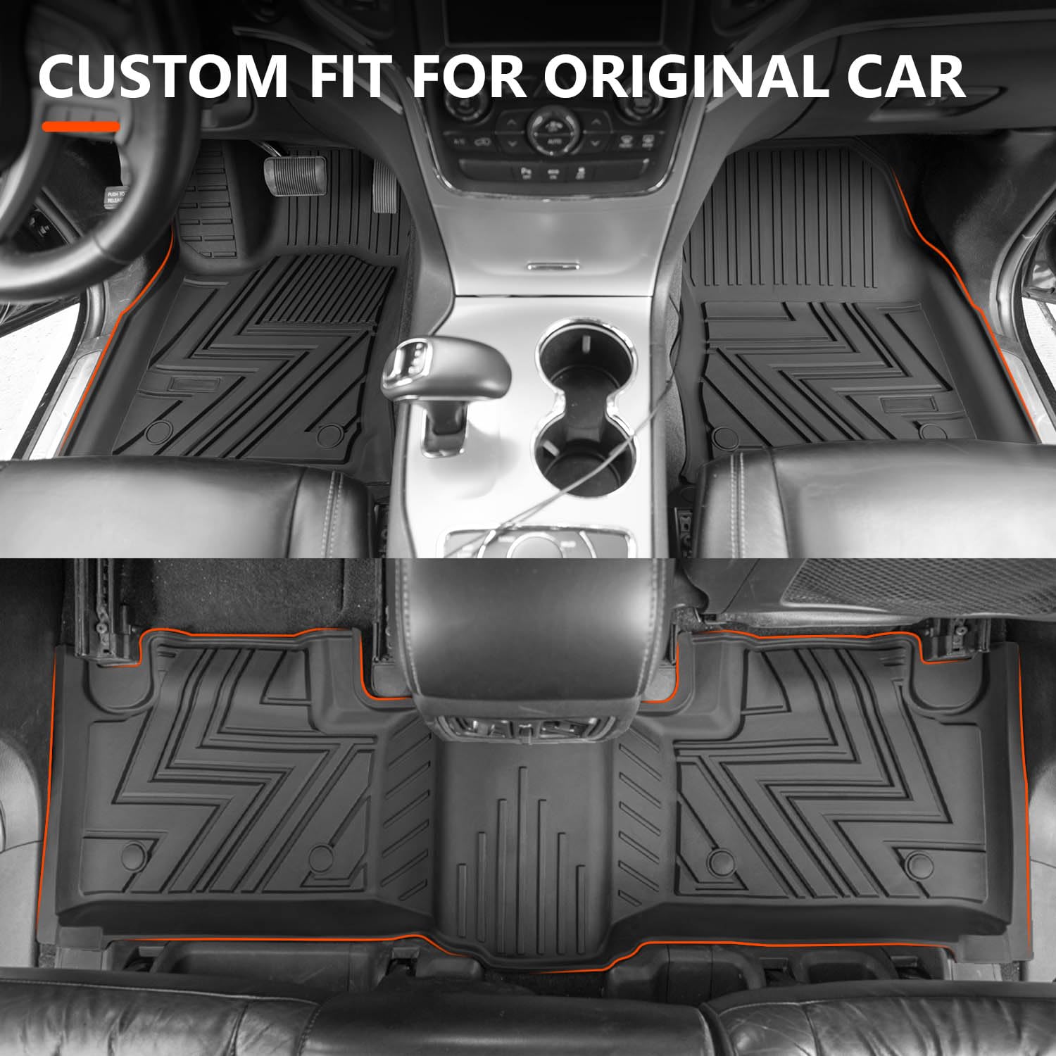 powoq Floor Mats Compatible with 2011-2021 Jeep Grand Cherokee Cargo Mat Floor Liner TPE Replacement for 2011-2021 Jeep Grand Ch