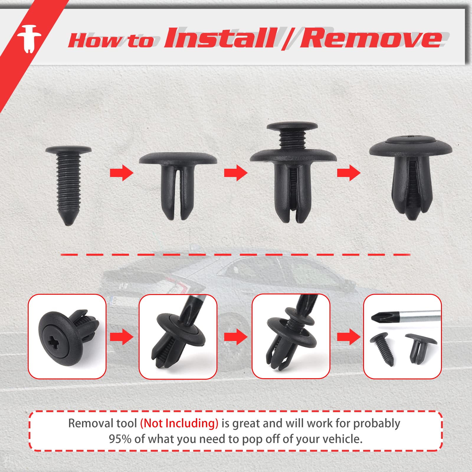 OTUAYAUTO 20pcs Fender Liner Clips - Replacement for Ford, Kia, Hyundai Elantra, Genesis, Sonata, Hyundai Santa Fe, Mazda 3, Maz