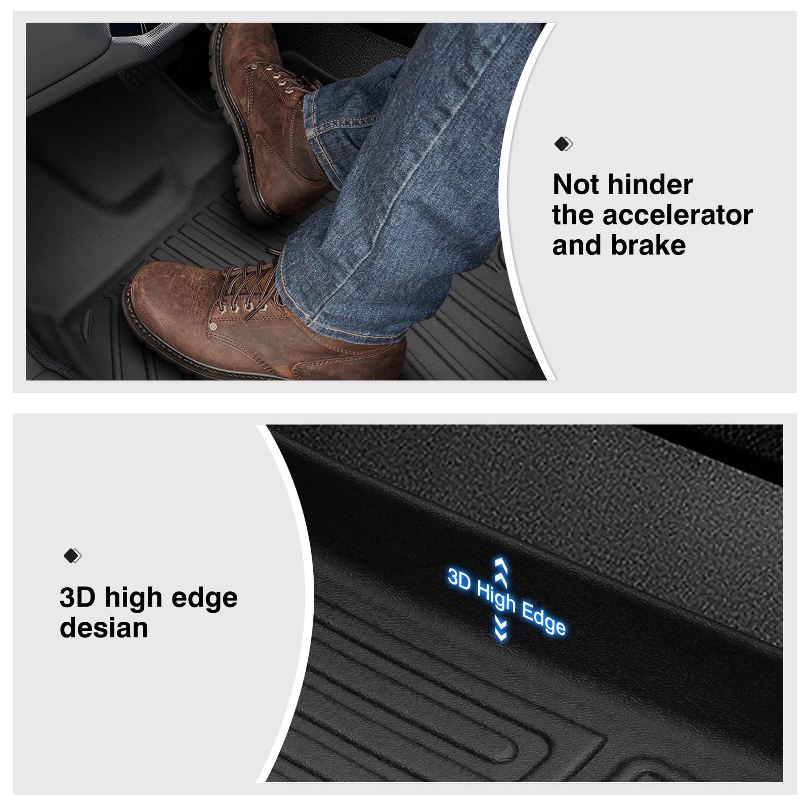 Powerty Floor Mats For 2023-2025 Nissan Pathfinder 7 Seats Accessories All Weather Floor Liners 3D Tpe Floor Mat Heavy-Duty Floo