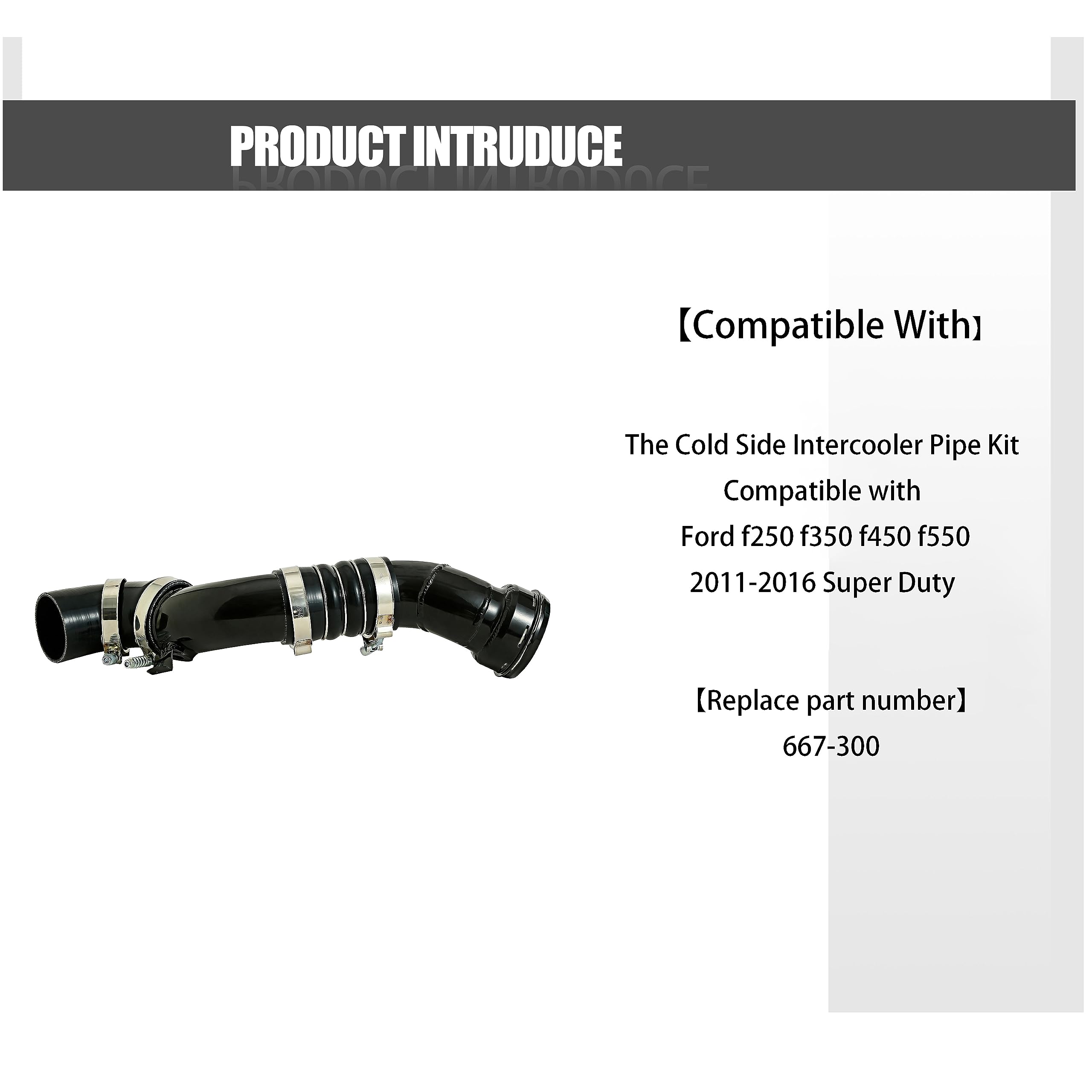 FITIPICI Cold Side Intercooler Pipe Kit Compatible with Ford F250 F350 F450 F550 Super Duty 2011-2016 6.7L V8 Diesel Replace 667