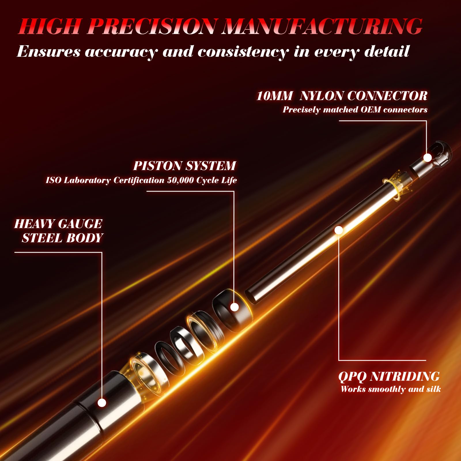 Vepagoo 4597 Hatchback Struts For 2005-2010 Scion Tc Trunk Gas Shocks, Rear Hatch Liftgate Lift Support Arms Lift, 015653, 95411, 084609, 0991U0, 15653 (Pack Of 2)