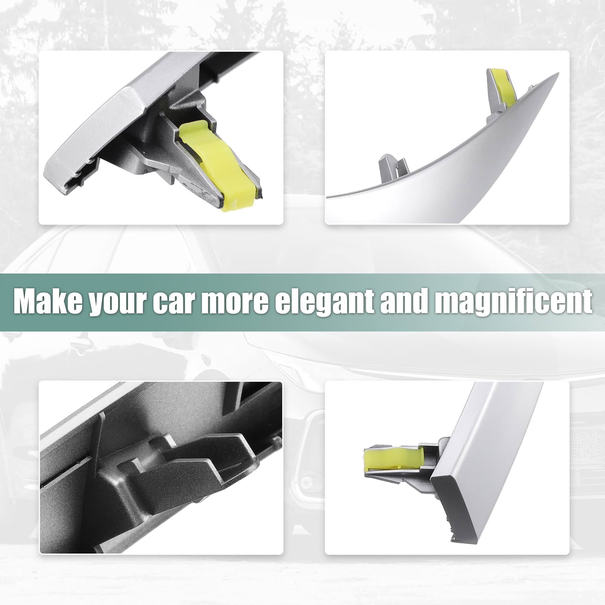 X AUTOHAUX Left and Right Upper Side Central Dashboard Cover Strip Trim for Toyota Corolla 2008-2013 55436-02330 55435-02370 Cen