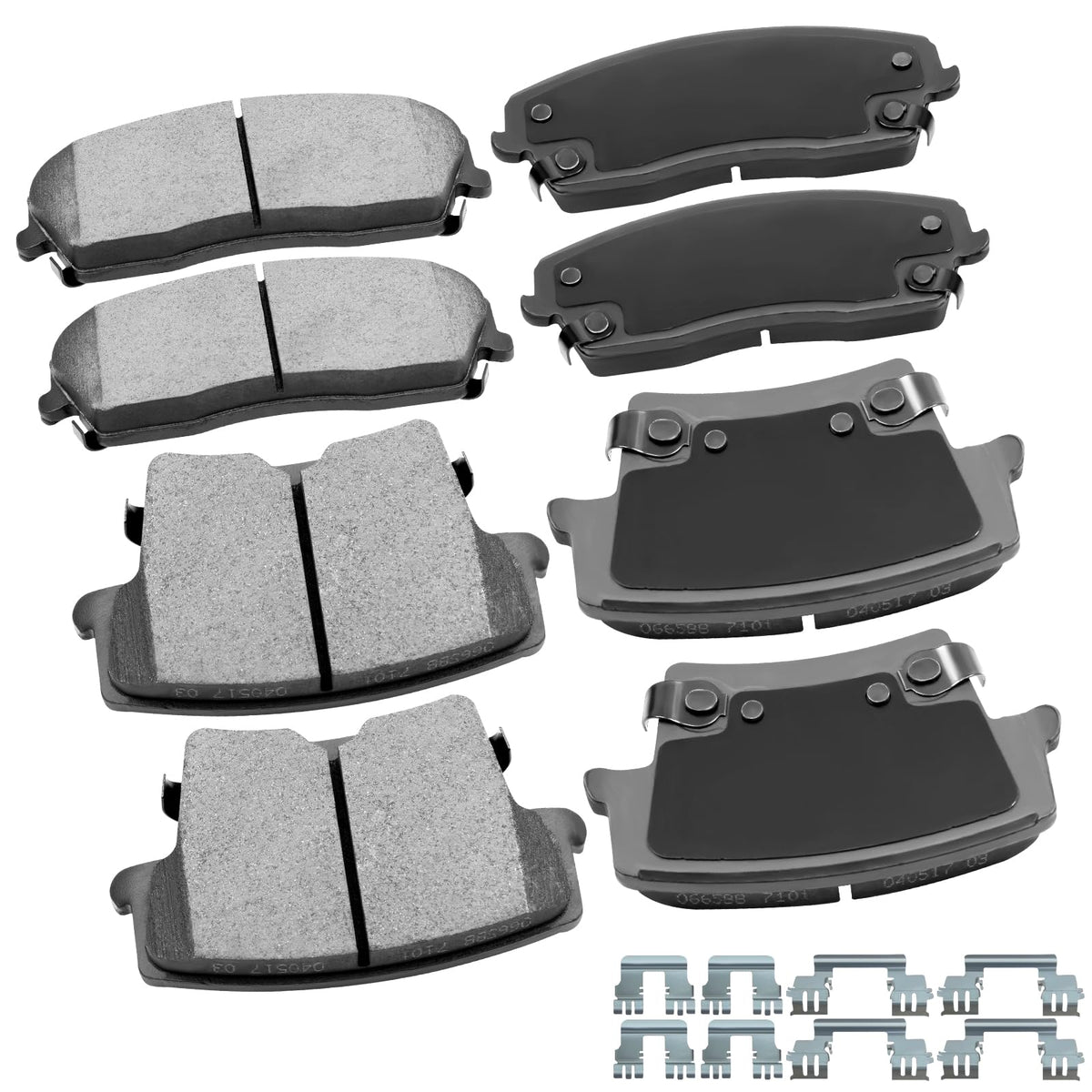 Cciyu D1056 D1057 Front & Rear Professional Ceramic Brake Pads Set Fit For 2005-2019 For Chrysler 300,2009-2019 For Dodge Challe